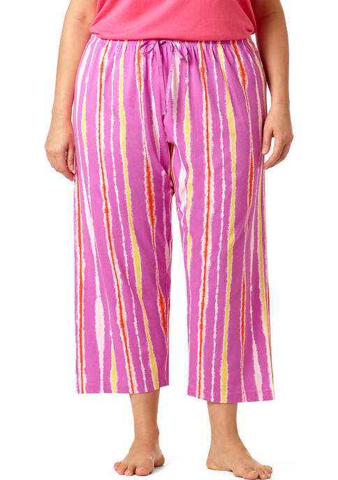 HUE® Plus Size Tie Dye Trail Stripe Pajama