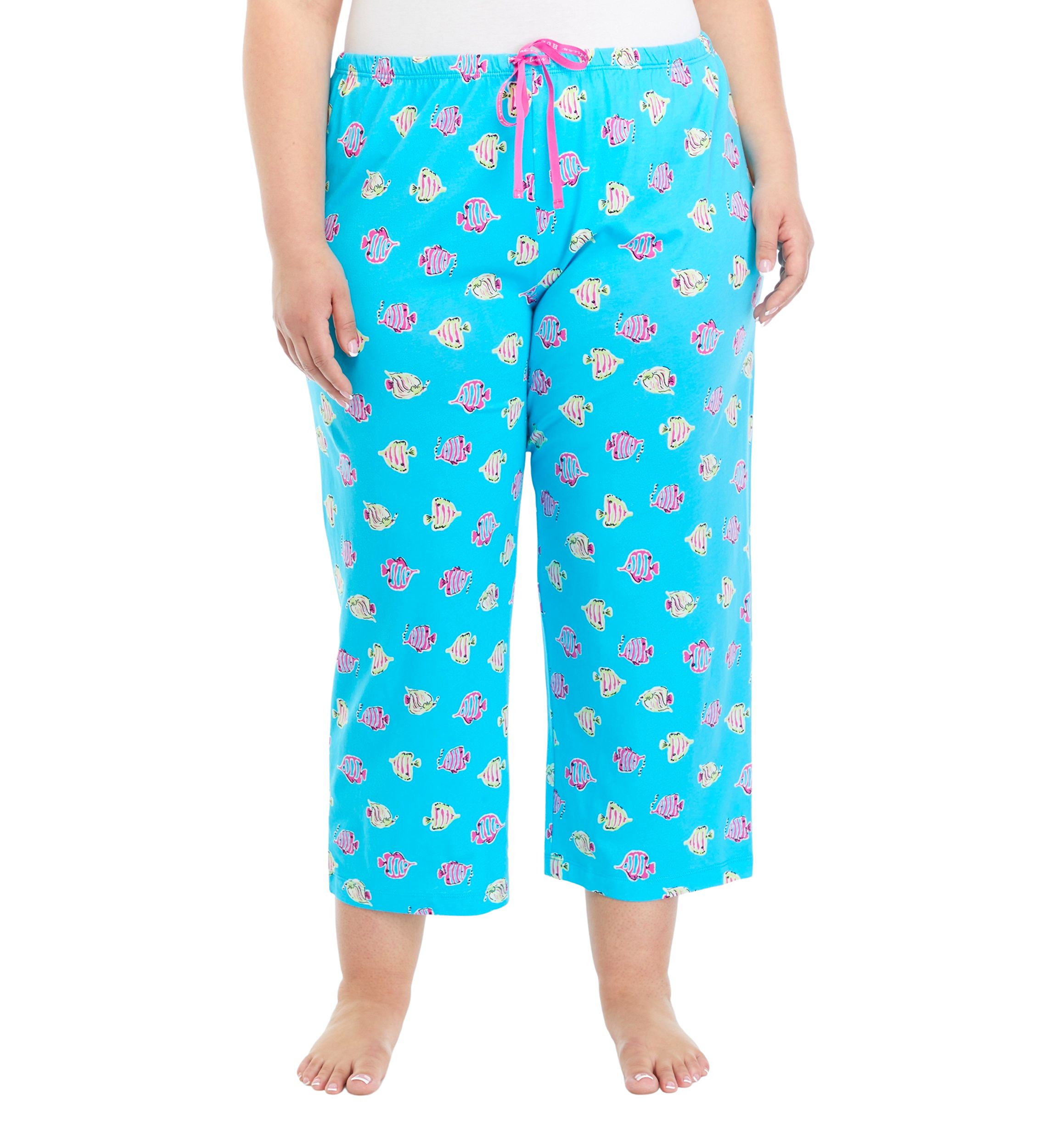 Plus Size Kissy Fishes Capri Pajama Pants