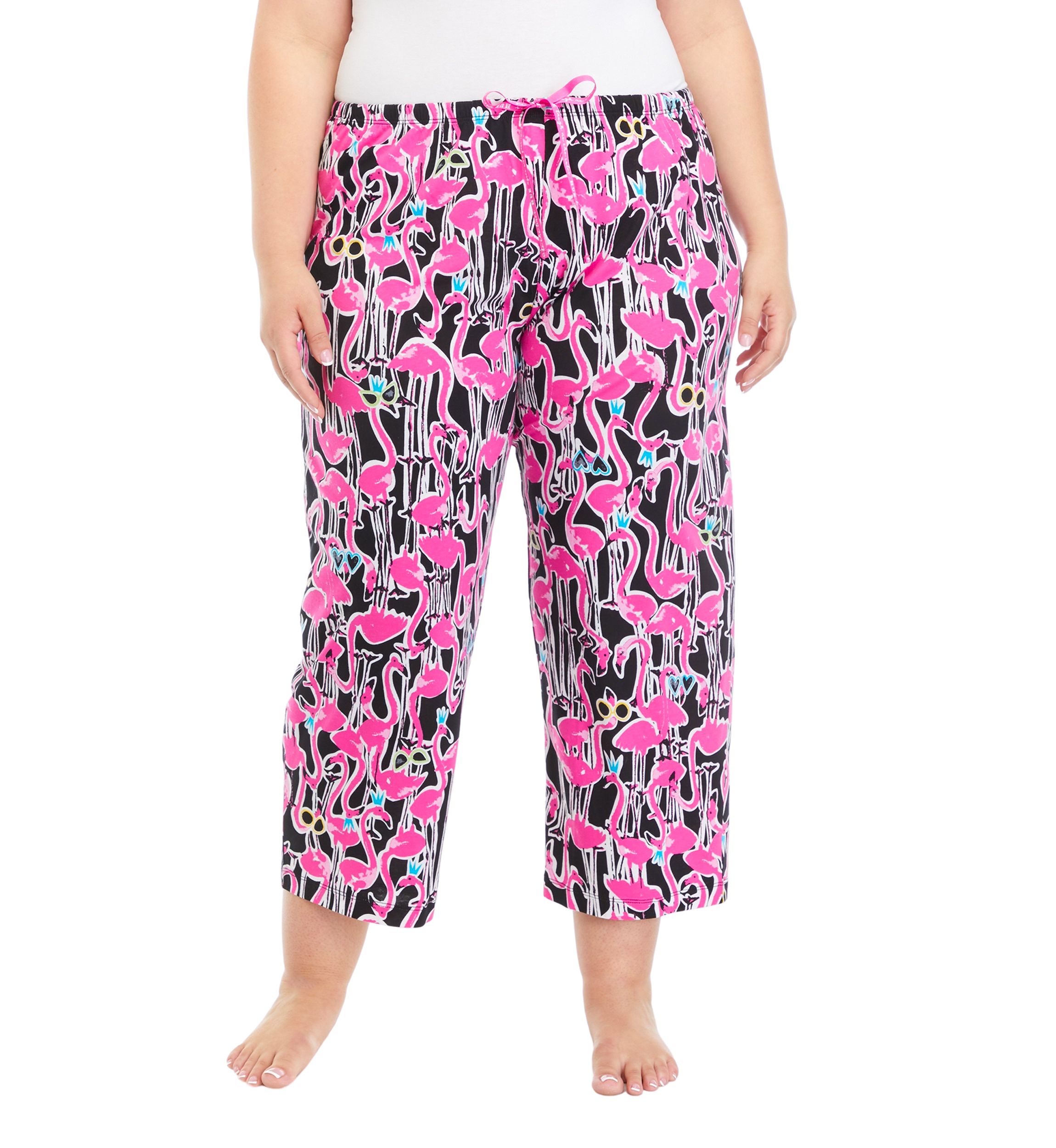 Plus Size Flamingo Festival Capri Pajama Pants