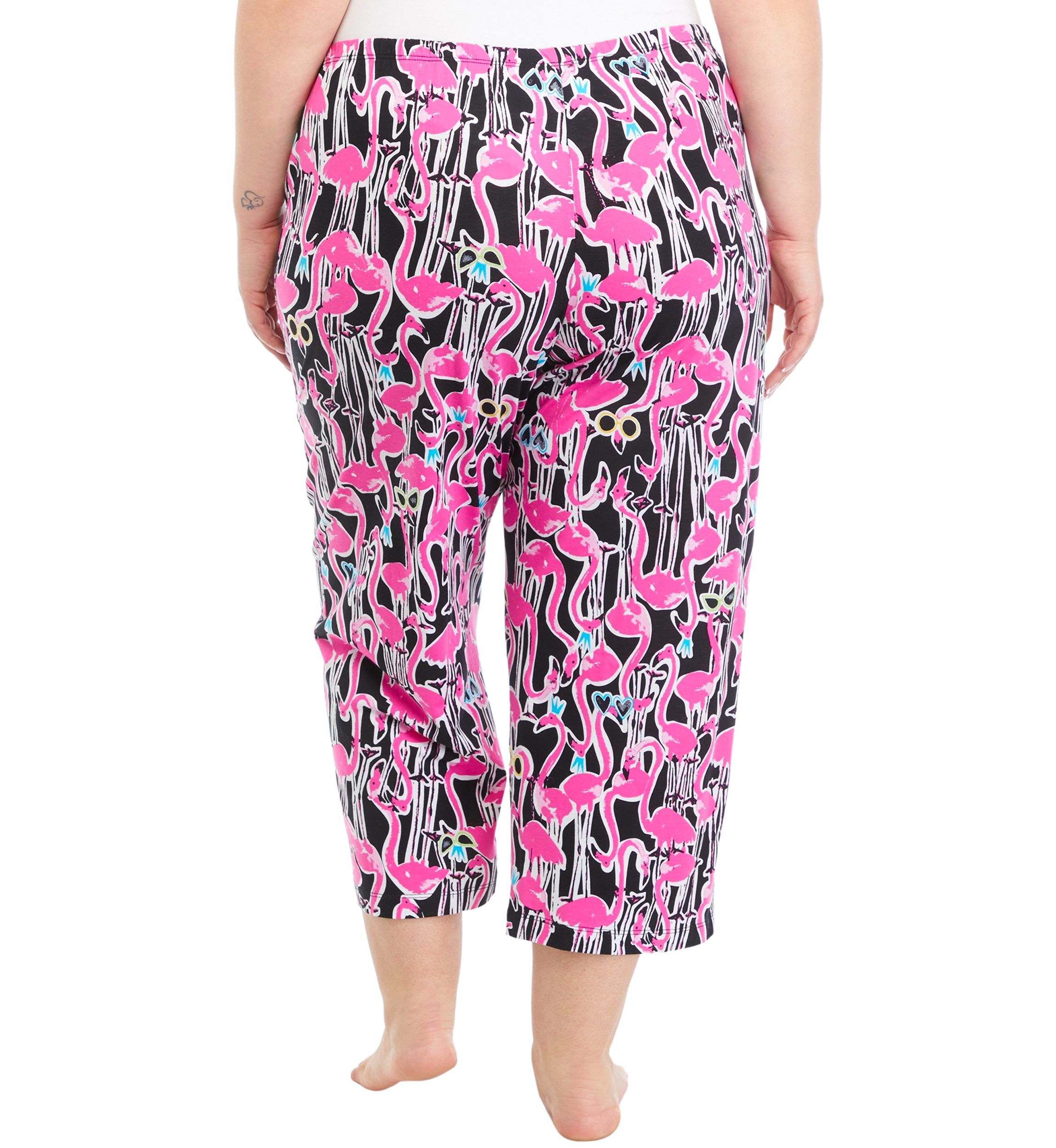 Plus Size Flamingo Festival Capri Pajama Pants