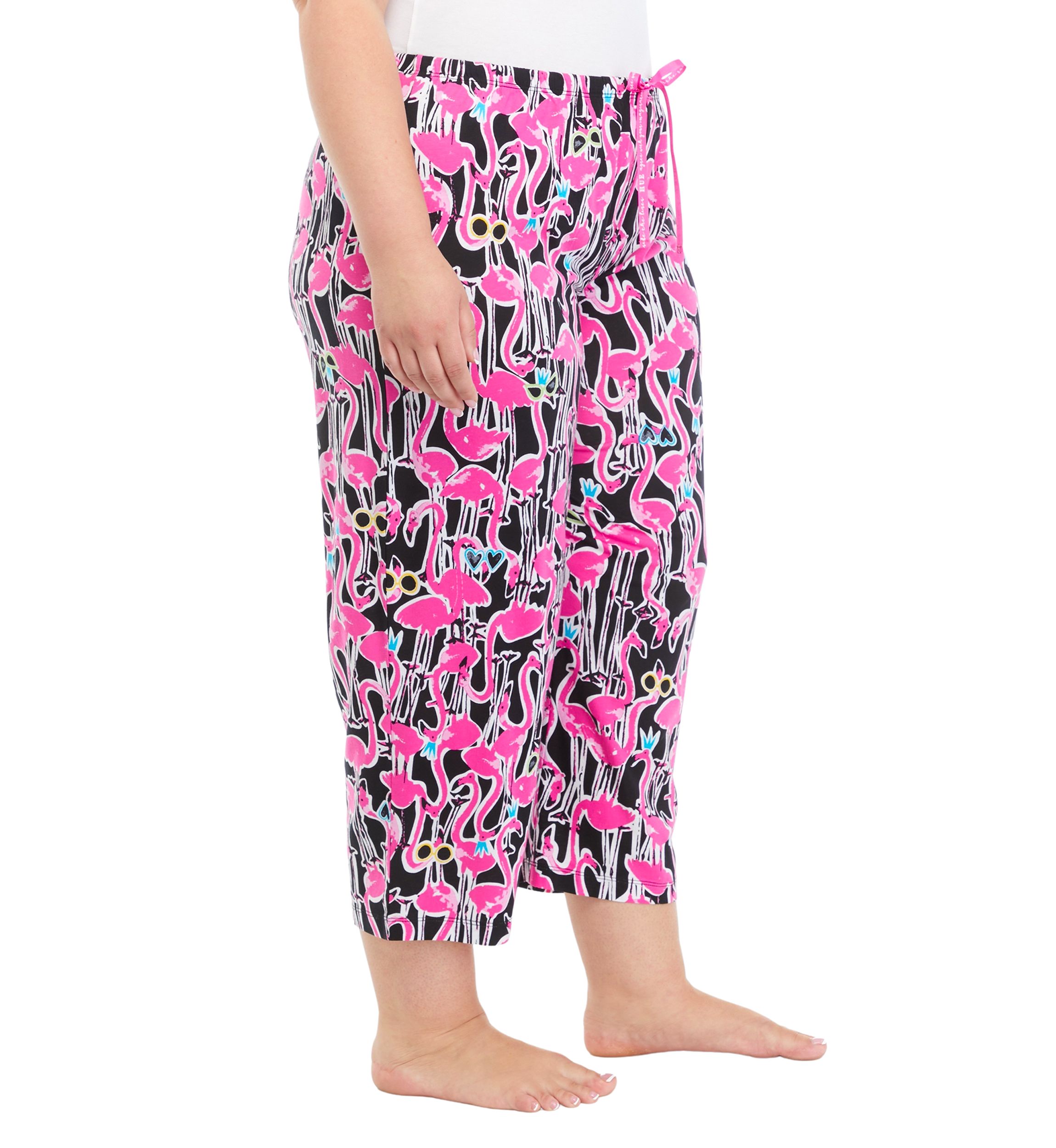 Plus Size Flamingo Festival Capri Pajama Pants