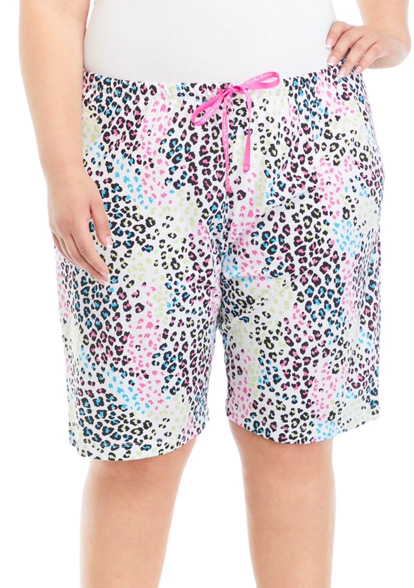 Plus Size Animal Bermuda Pajama Shorts