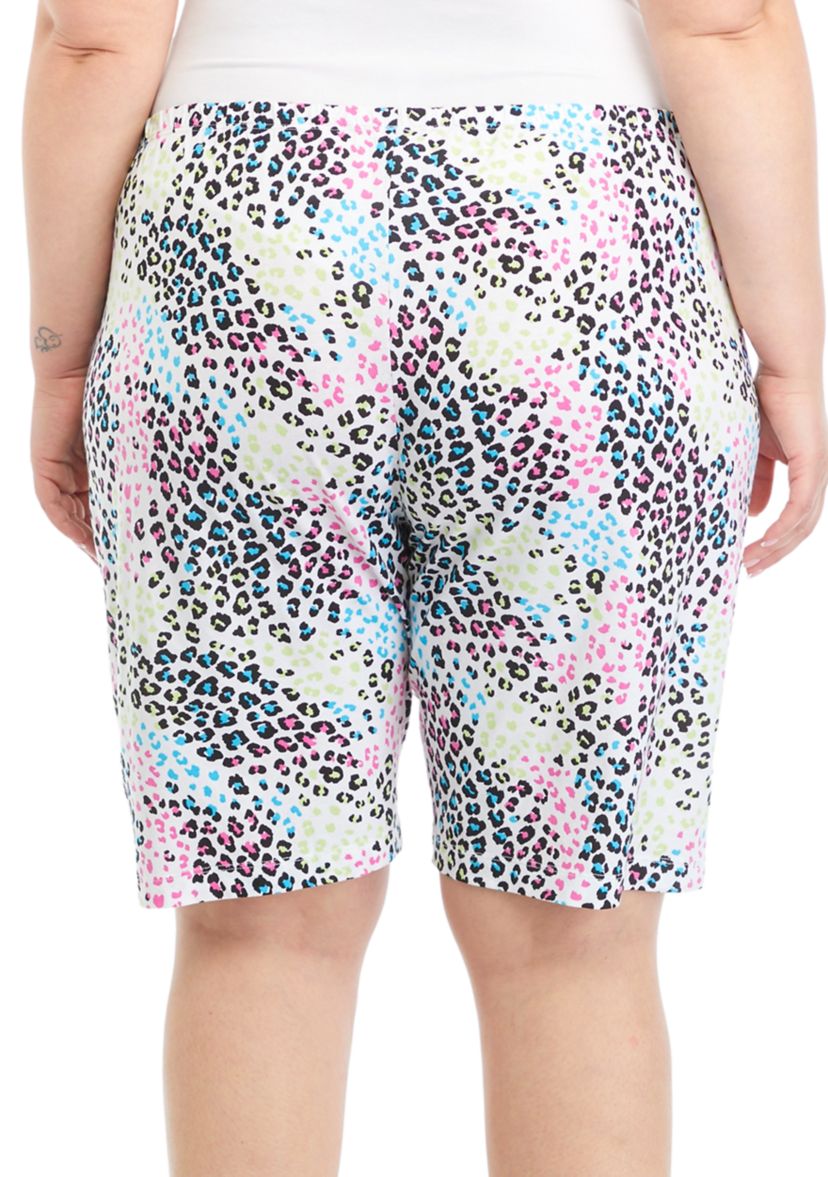 Plus Size Animal Bermuda Pajama Shorts