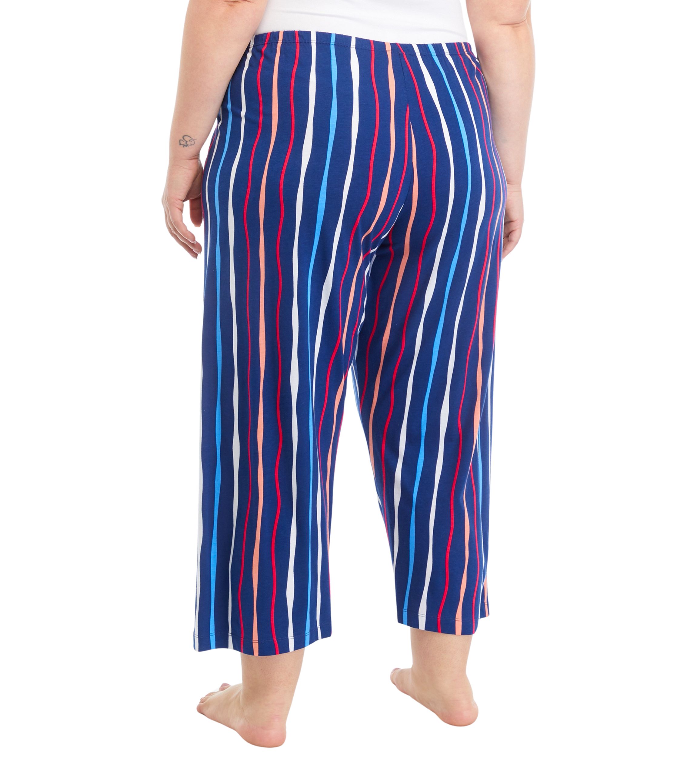 Plus Size High Tide Stripe Capri Pajama Pants