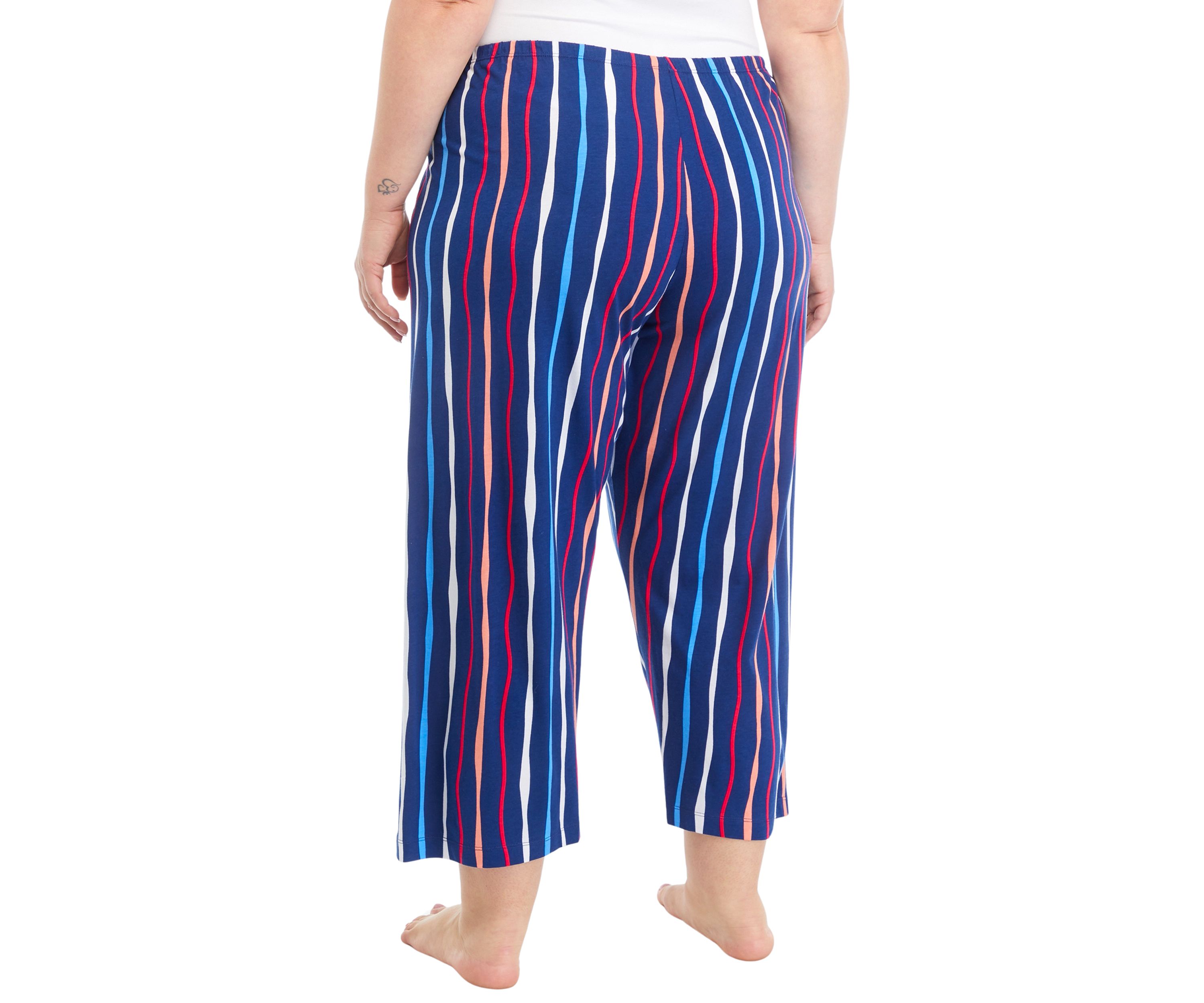 Plus Size High Tide Stripe Capri Pajama Pants