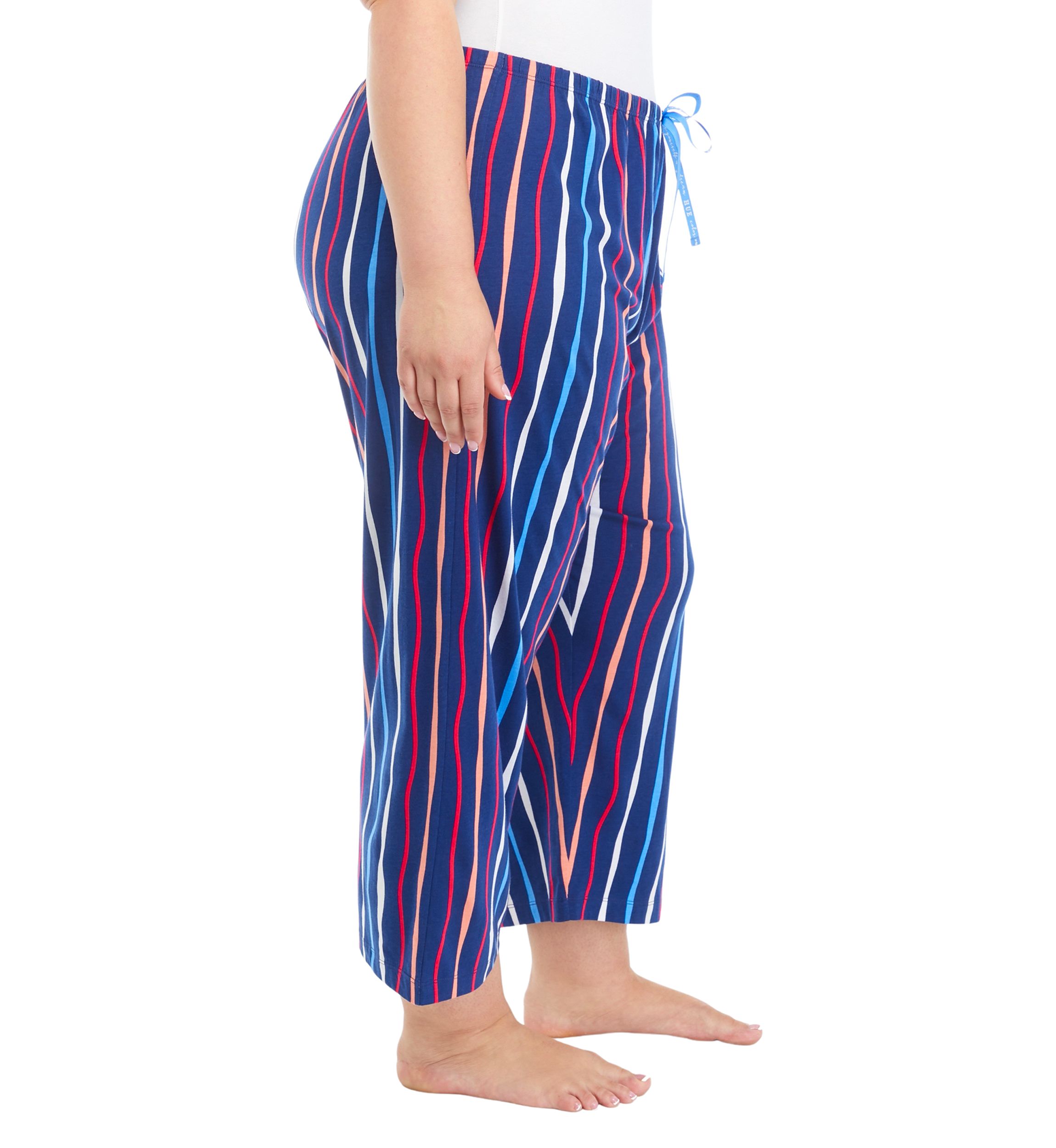 Plus Size High Tide Stripe Capri Pajama Pants