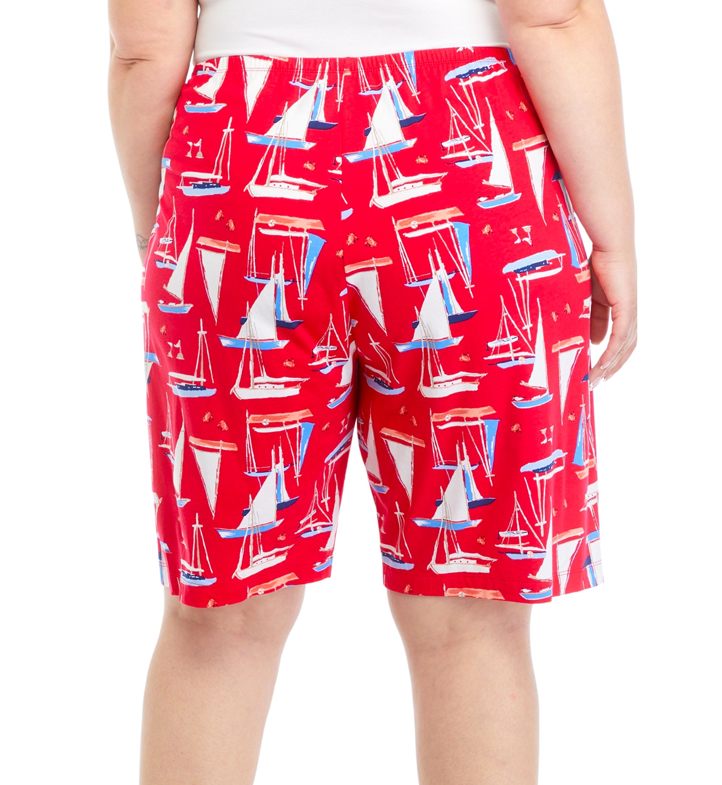 Plus Size Sail Away Pajama Bermuda Shorts