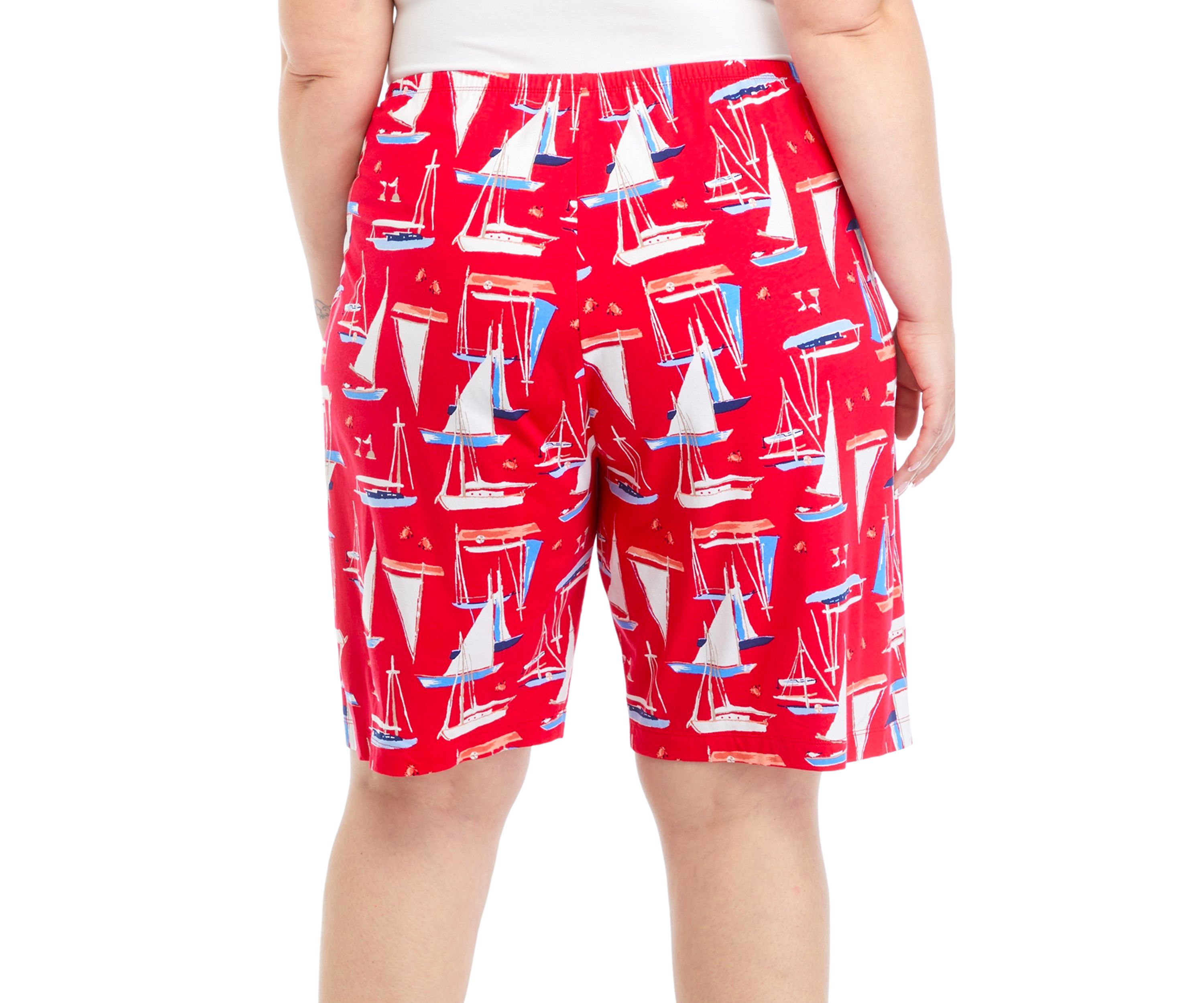 Plus Size Sail Away Pajama Bermuda Shorts