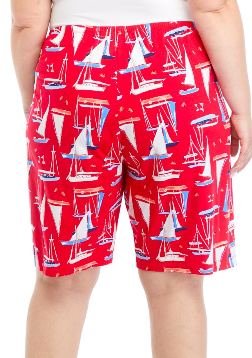 Plus Size Sail Away Pajama Bermuda Shorts