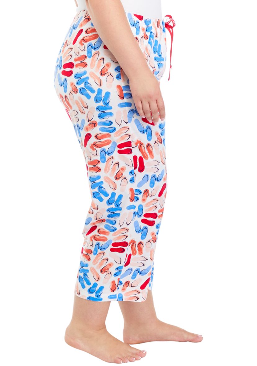 Plus Size Flip to the Flop Capri Pajama Pants