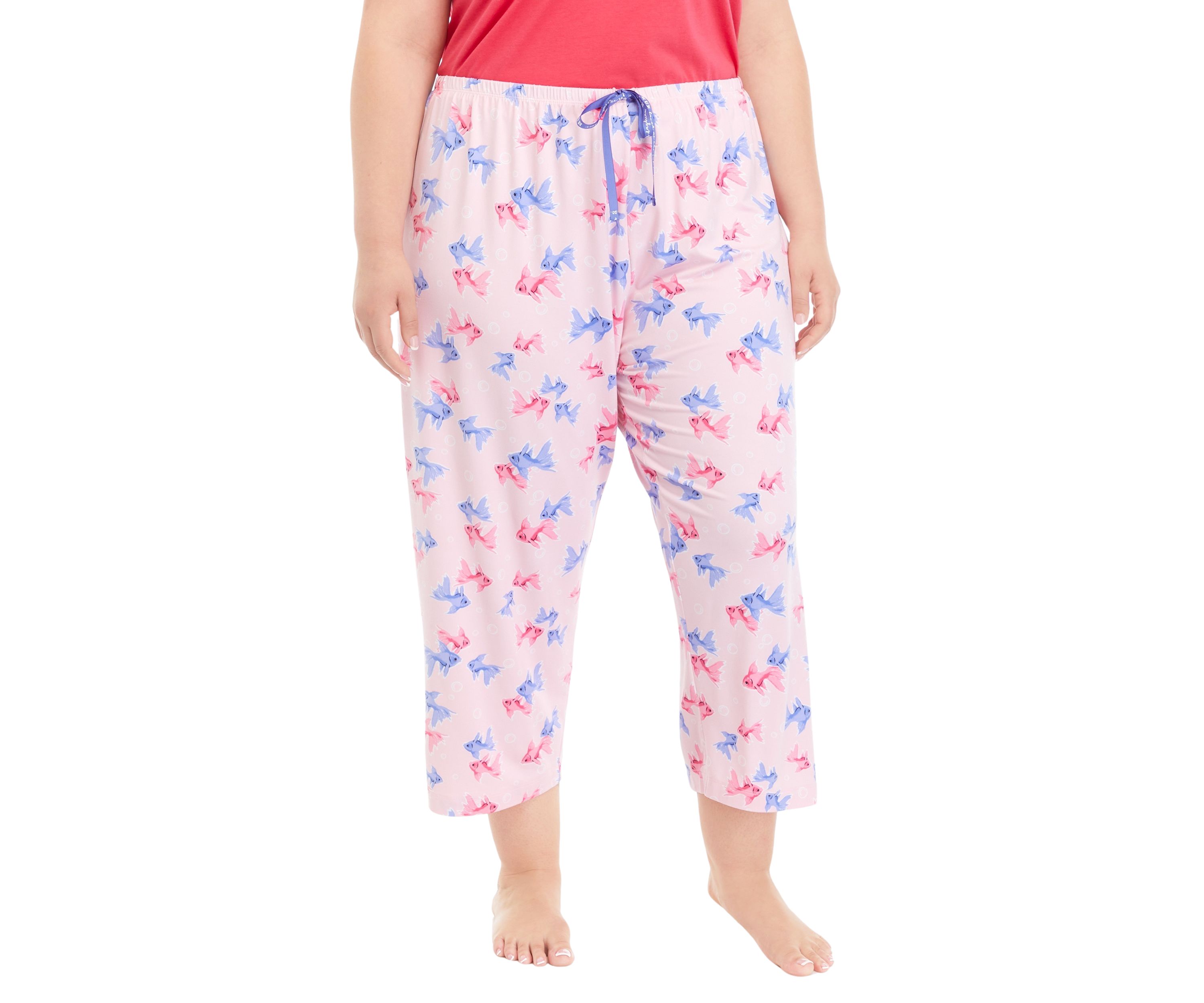 Plus Size Goldfish Printed Pajama Pants
