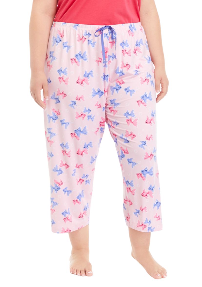 Plus Size Goldfish Printed Pajama Pants