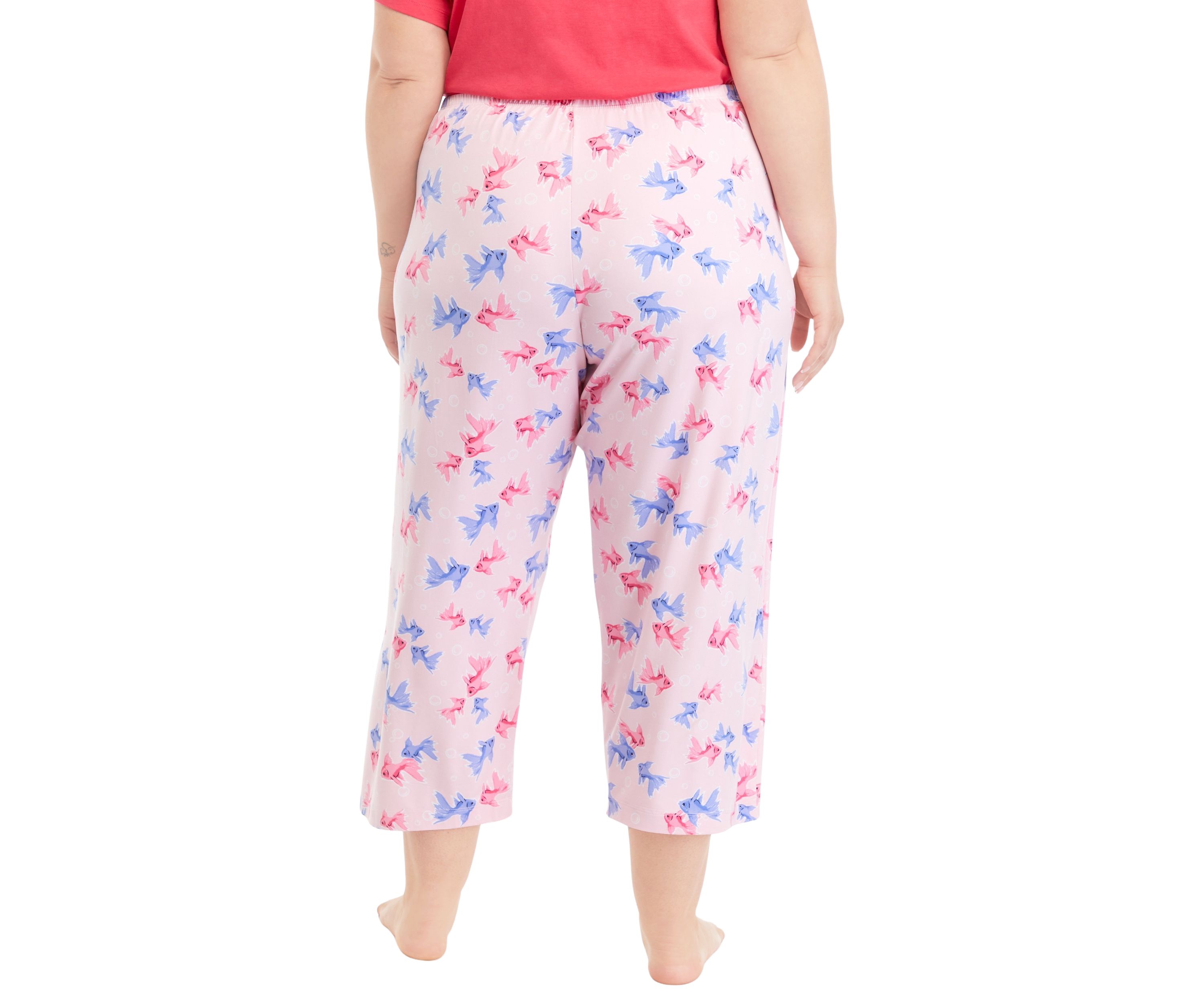 Plus Size Goldfish Printed Pajama Pants