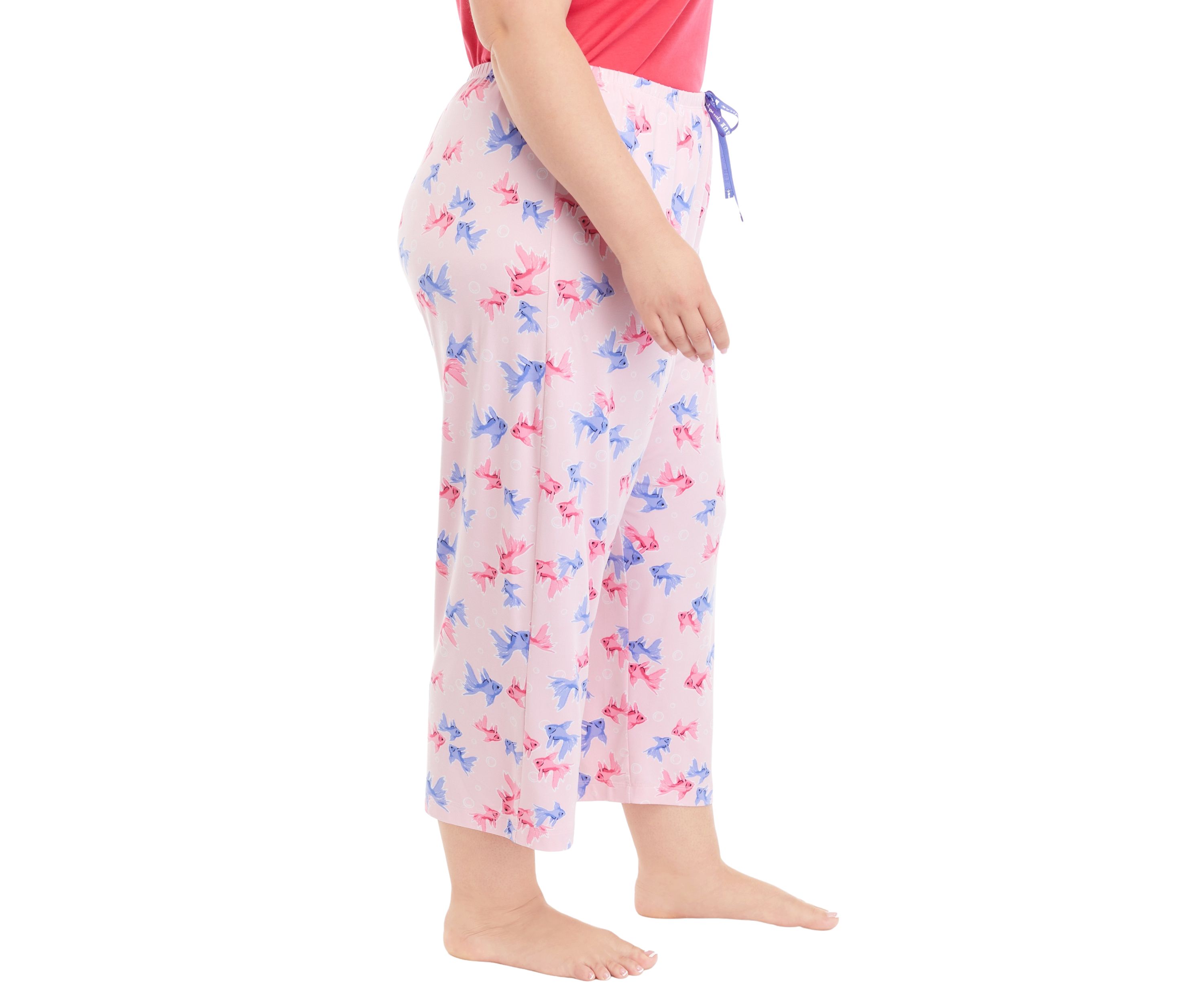 Plus Size Goldfish Printed Pajama Pants