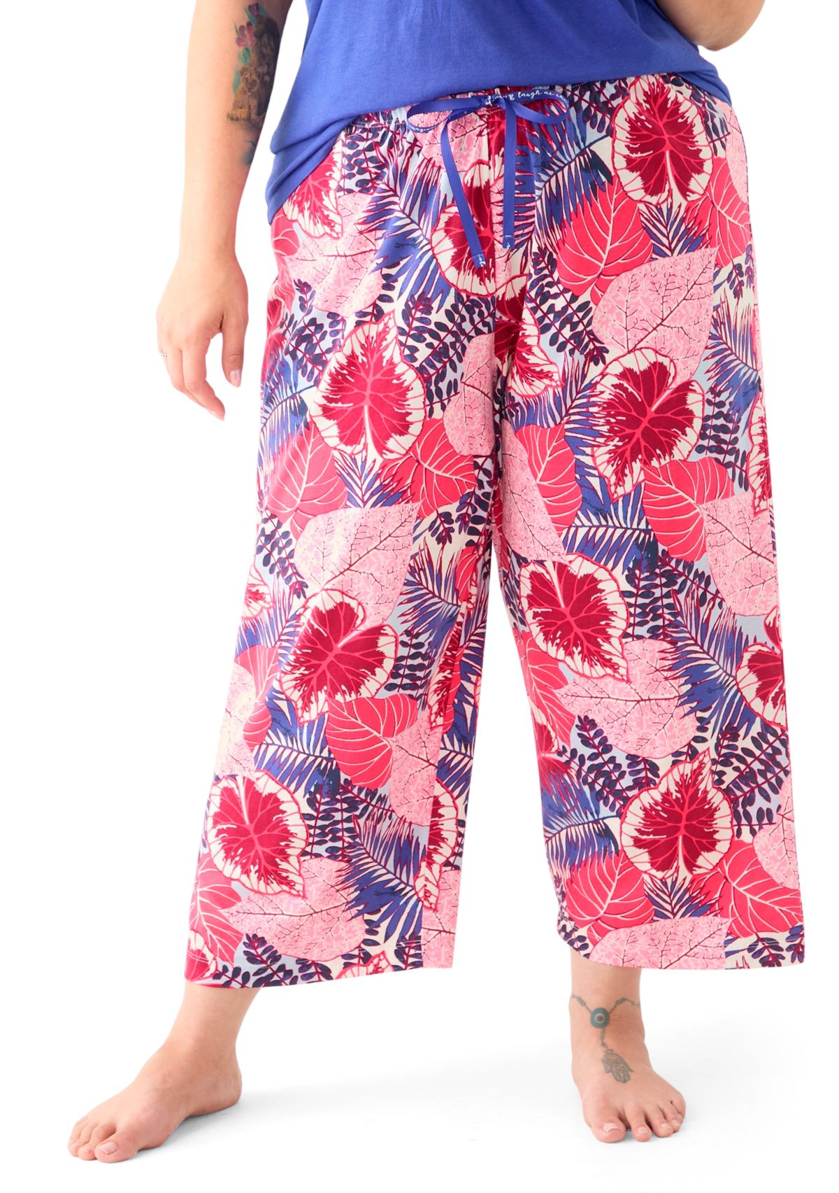 Plus Size Printed Pajama Pants