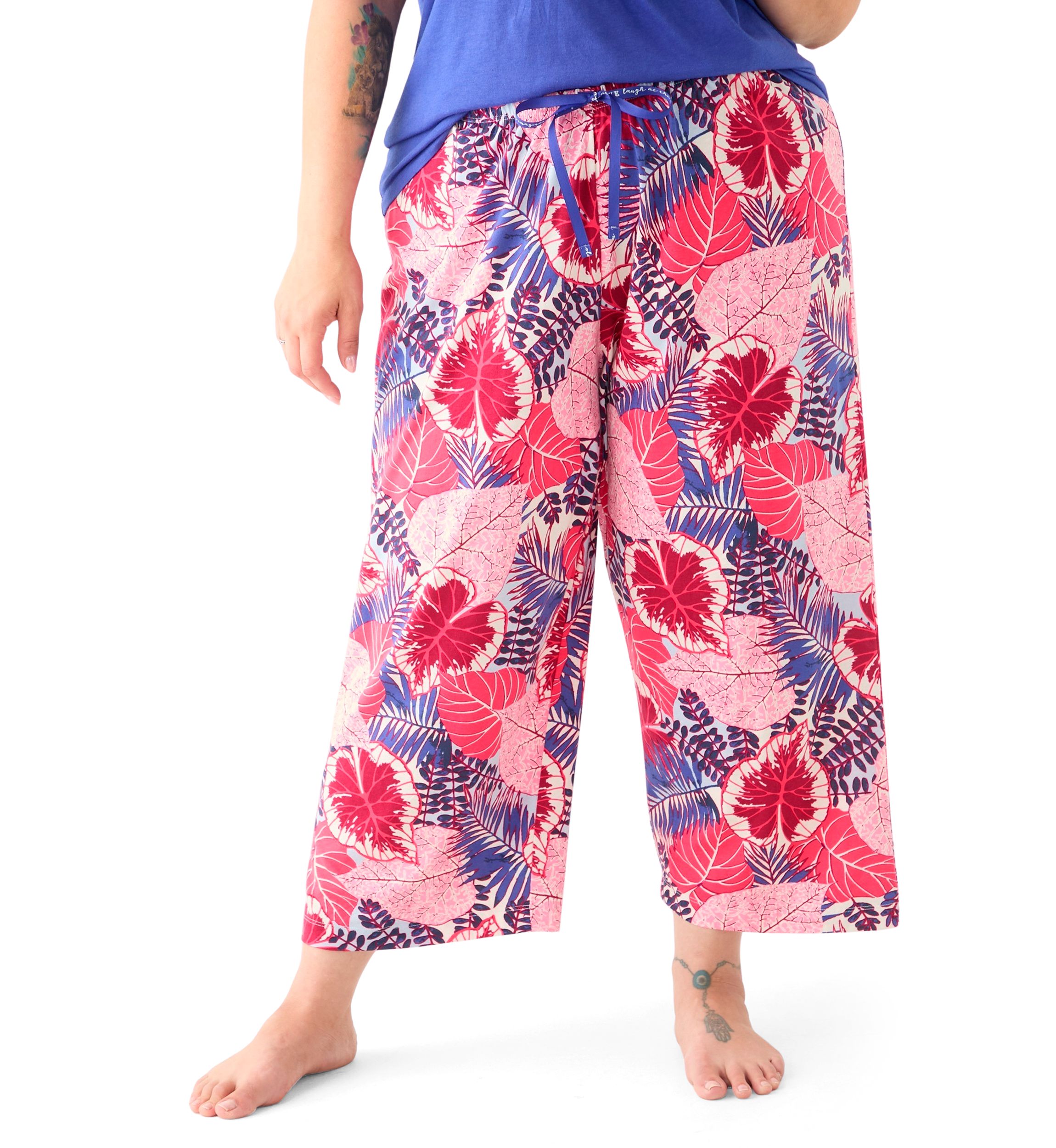 Plus Size Printed Pajama Pants