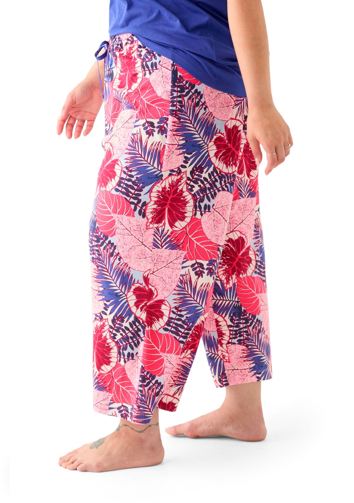 Plus Size Printed Pajama Pants