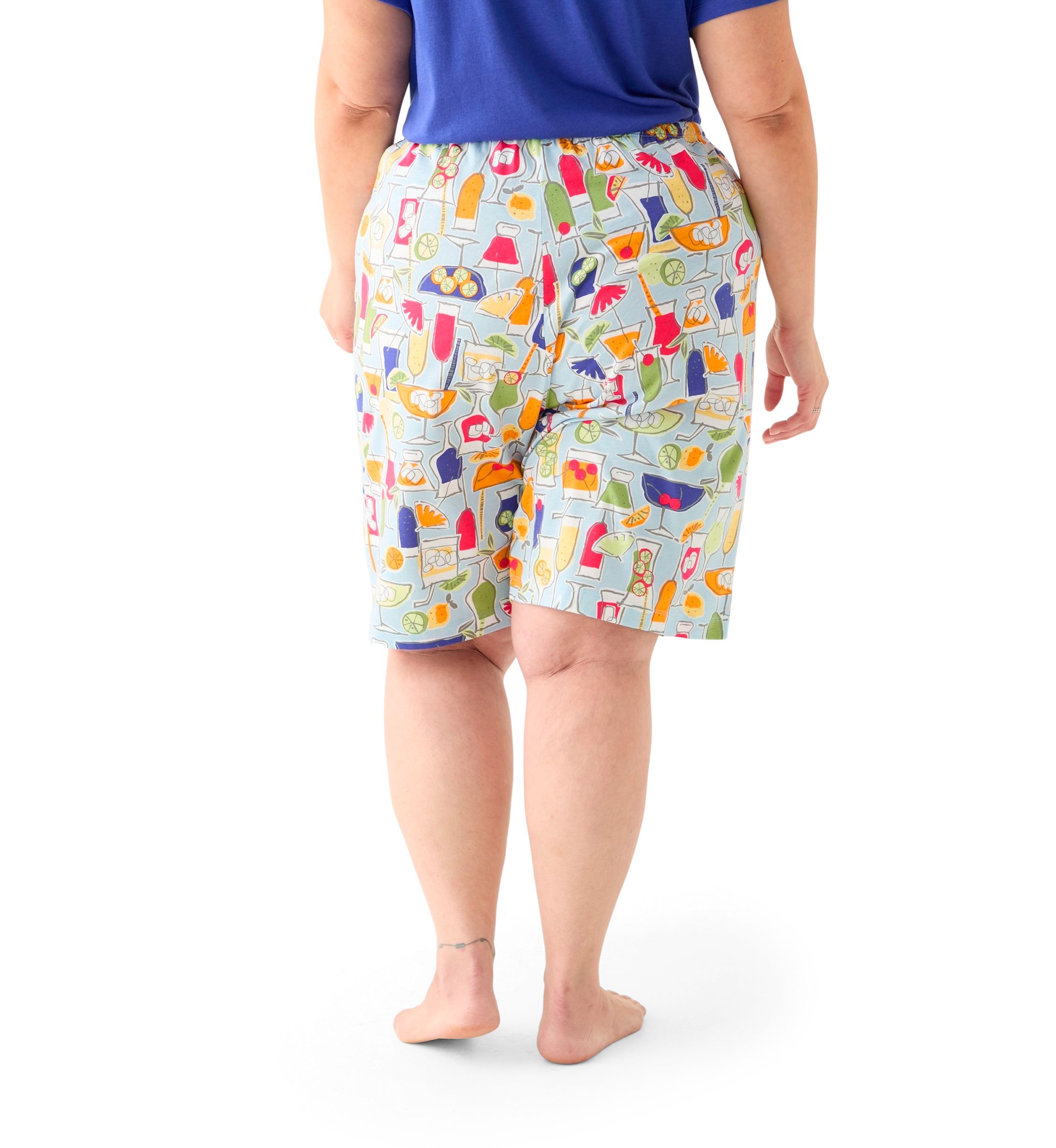 Plus Size Printed Bermuda Pajama Shorts
