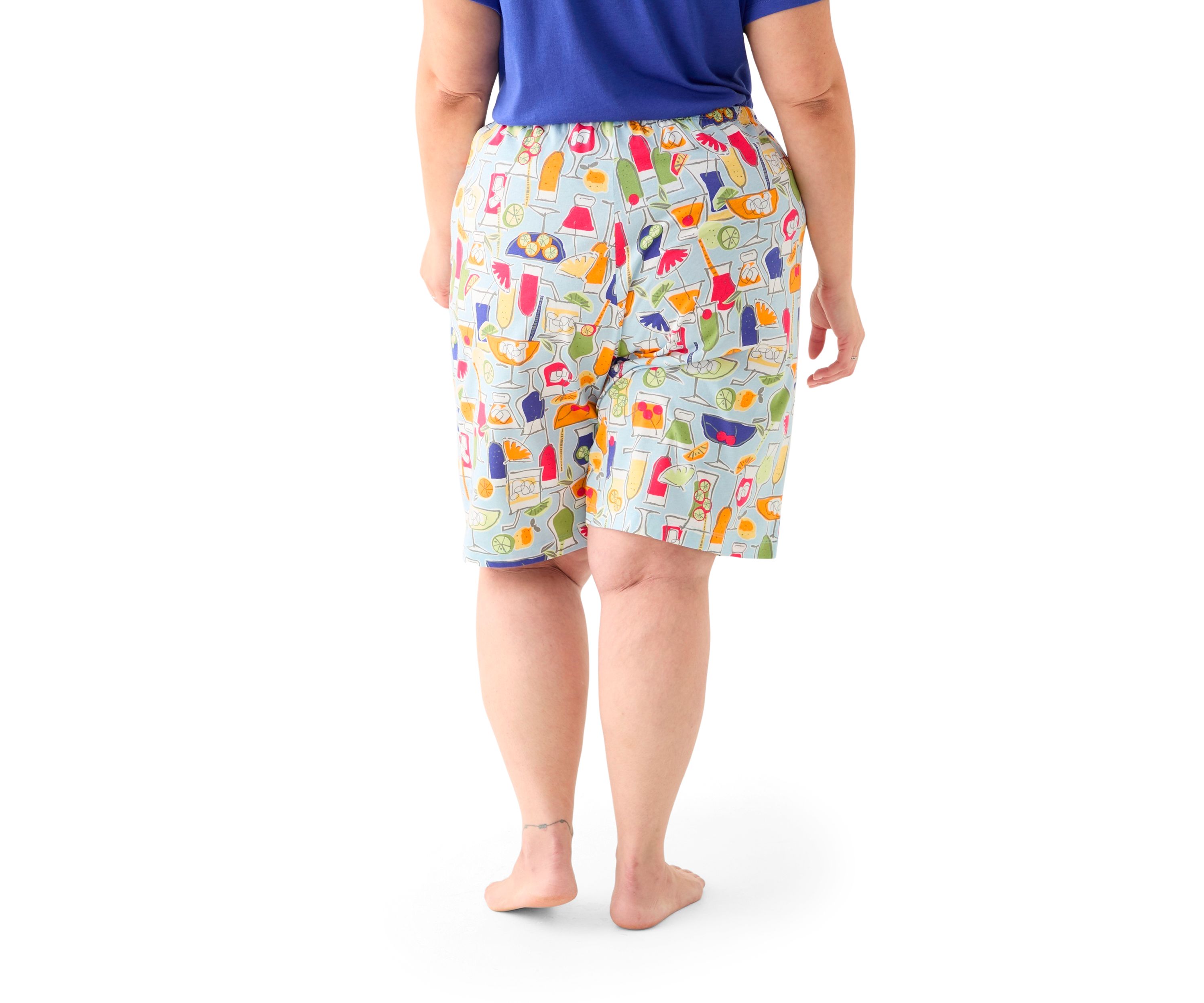 Plus Size Printed Bermuda Pajama Shorts