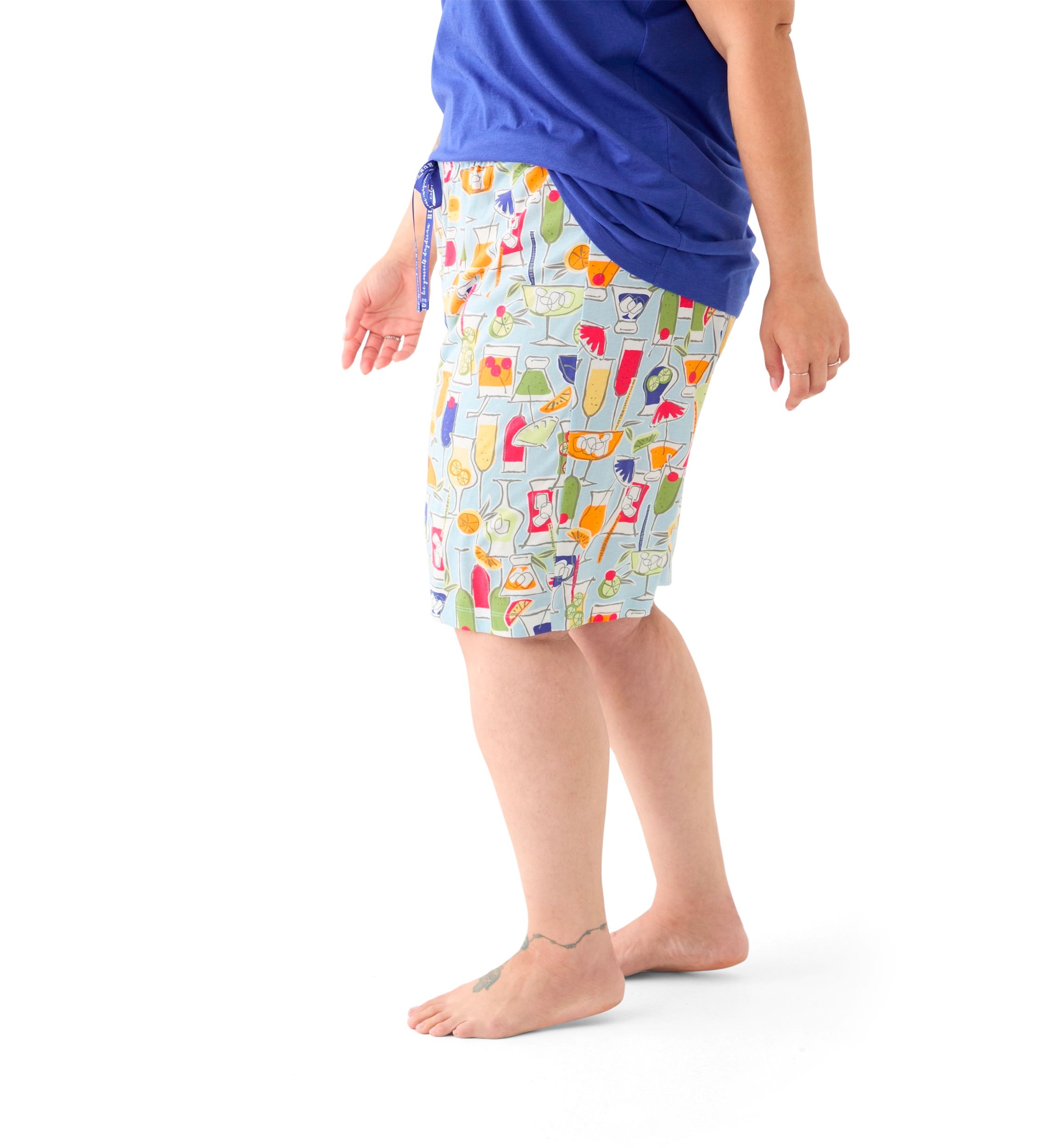 Plus Size Printed Bermuda Pajama Shorts