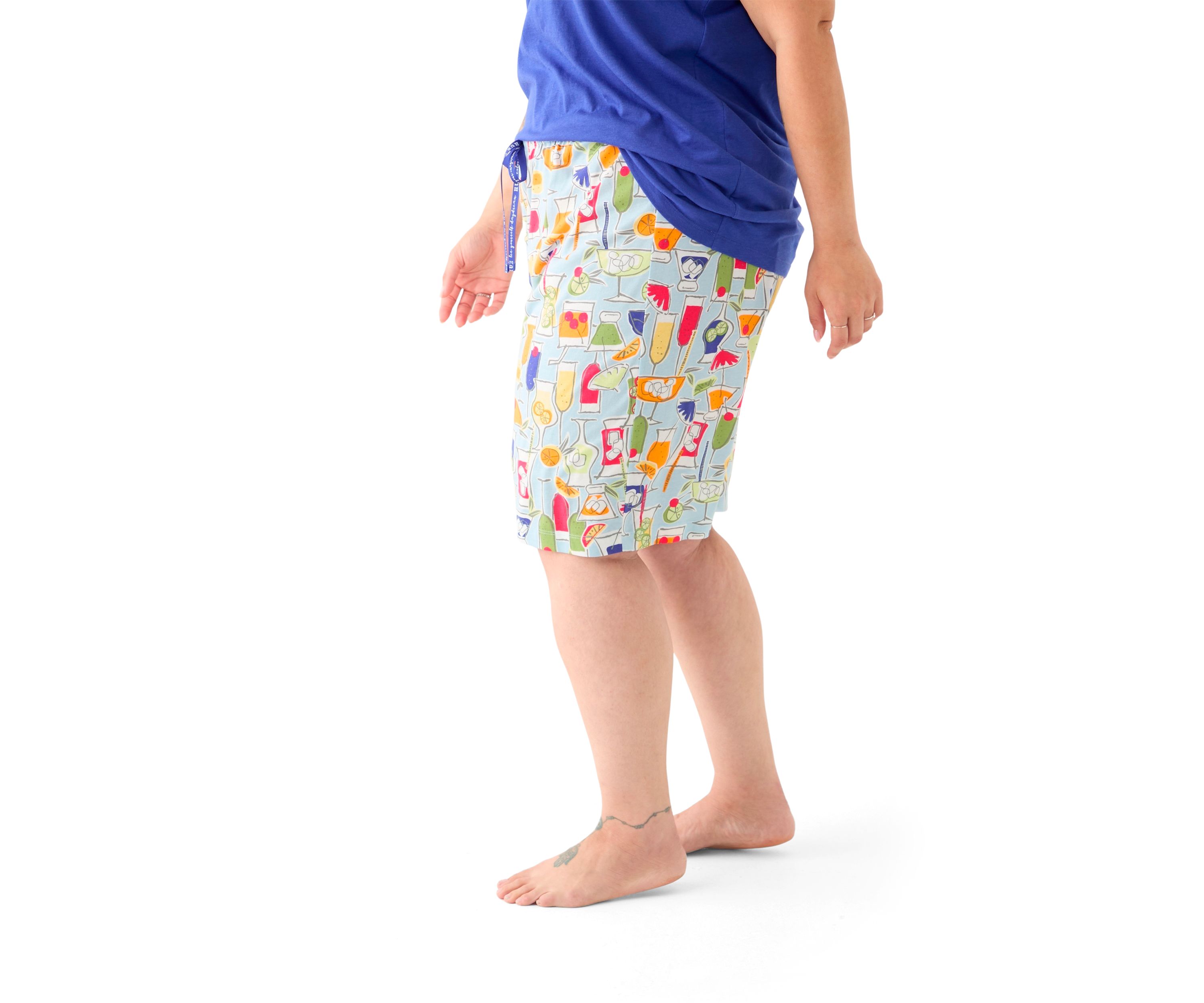 Plus Size Printed Bermuda Pajama Shorts