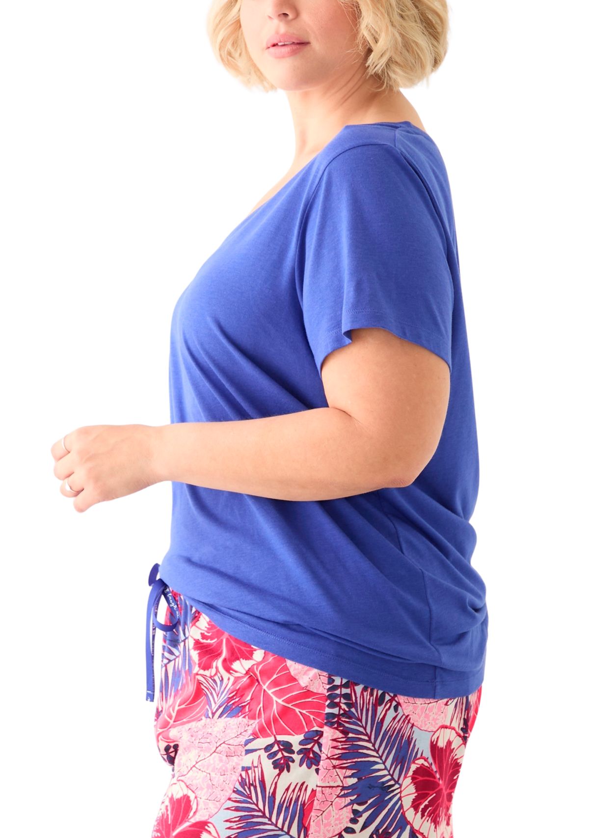 Plus Size Short Sleeve V-Neck T-Shirt 