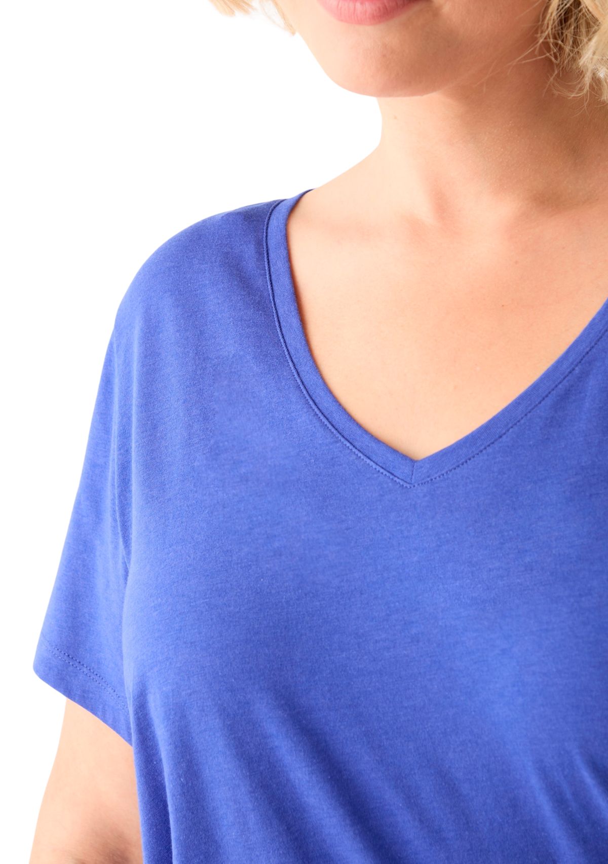 Plus Size Short Sleeve V-Neck T-Shirt 