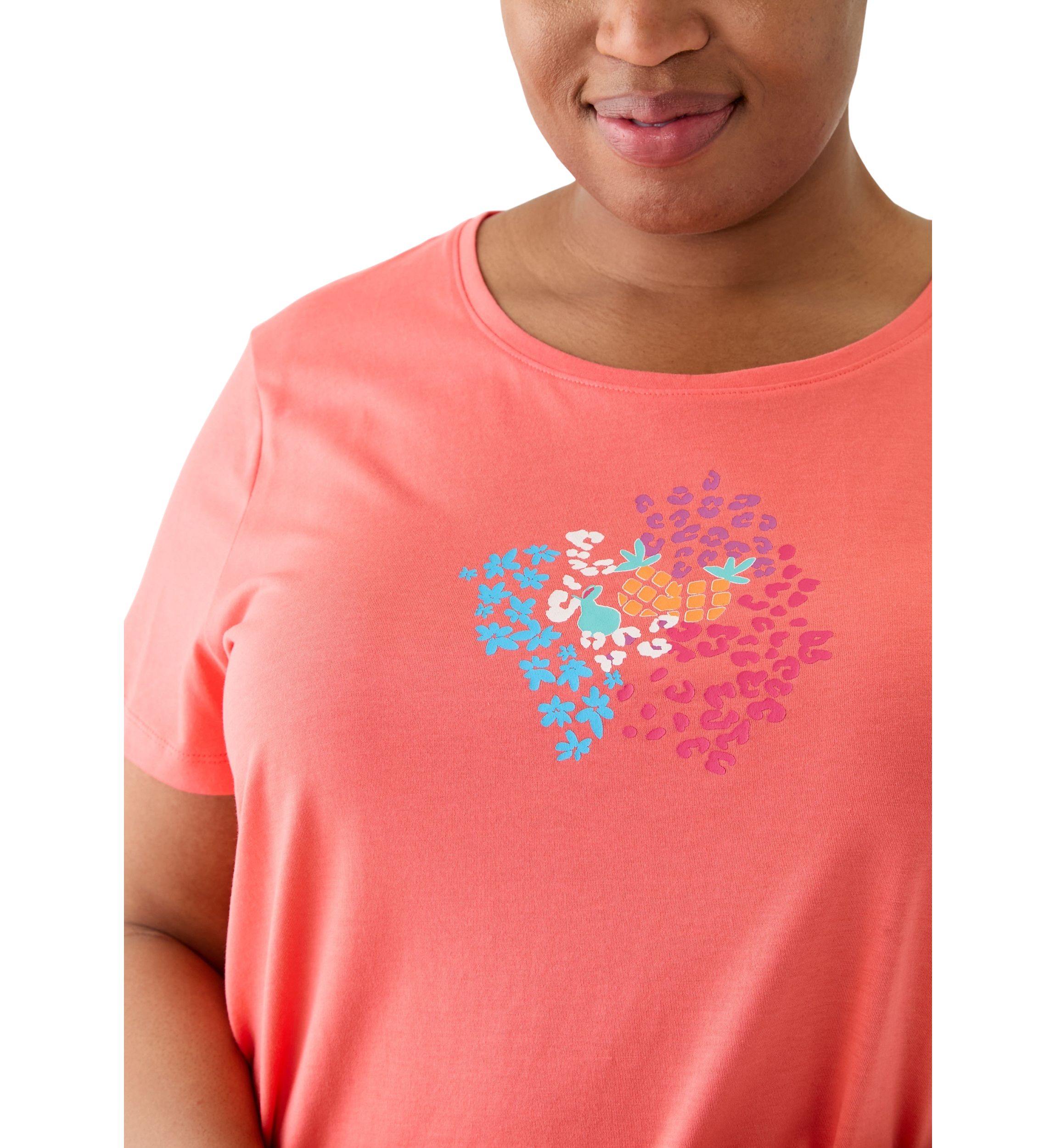 Plus Size Cotton Knit T-Shirt and Capri Pajama Set