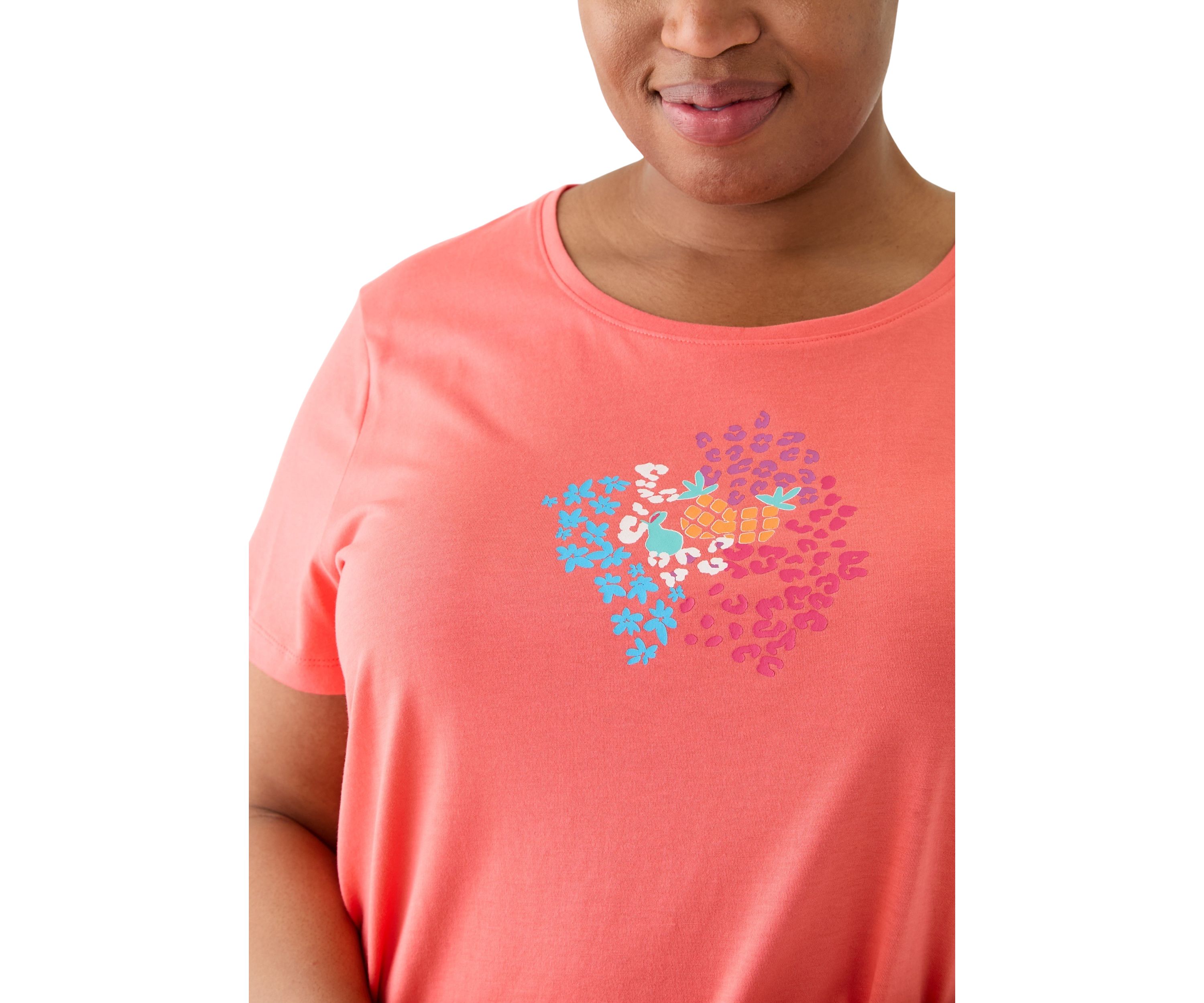Plus Size Cotton Knit T-Shirt and Capri Pajama Set