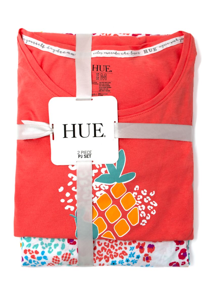 Plus Size Cotton Knit T-Shirt and Capri Pajama Set