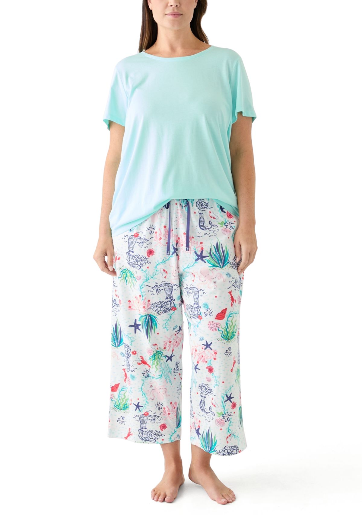 Plus Size Underwater Wonder Capri Pajama Pants