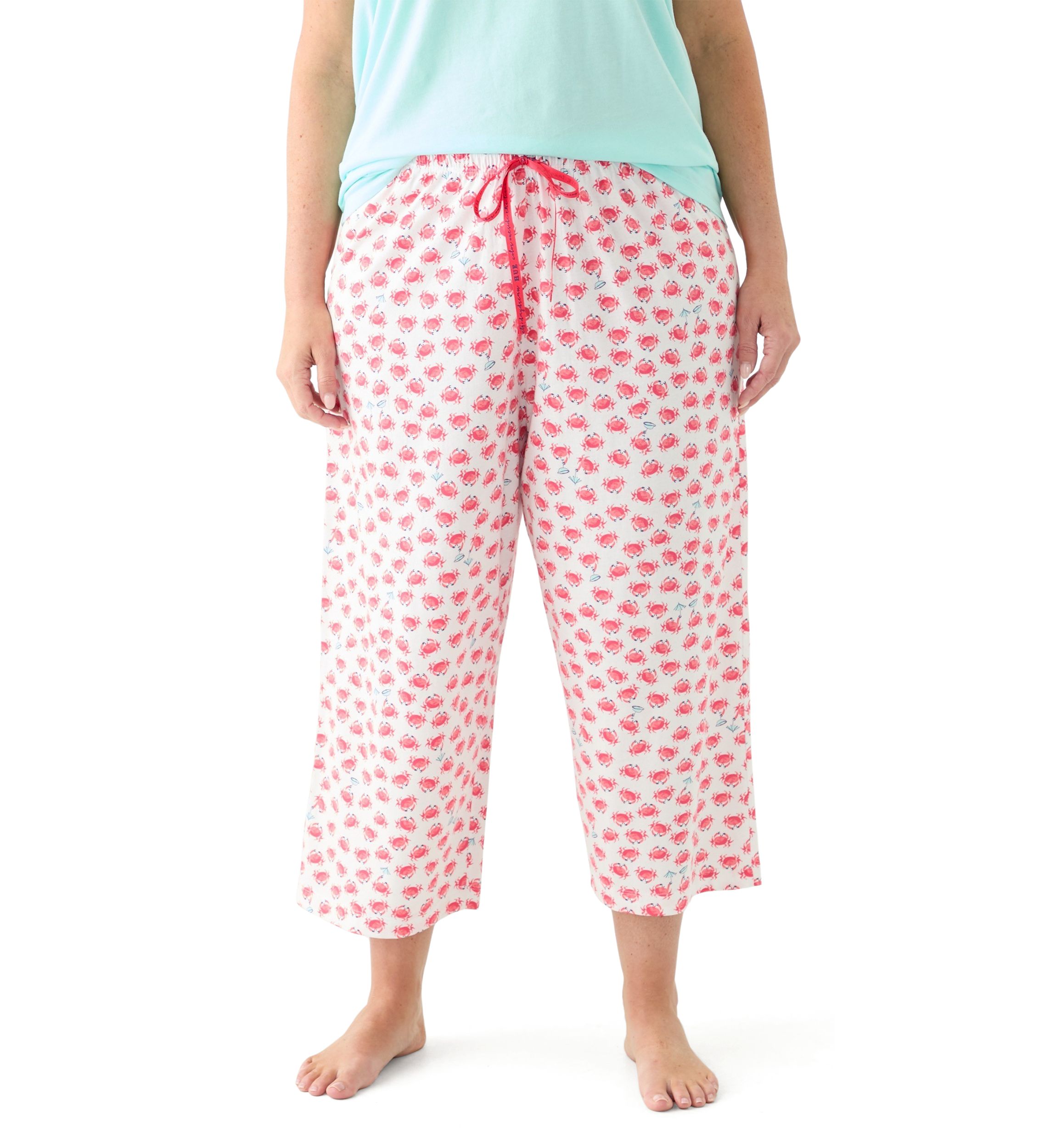 Plus Size Cooling Off Crabs Capri Pajama Pants