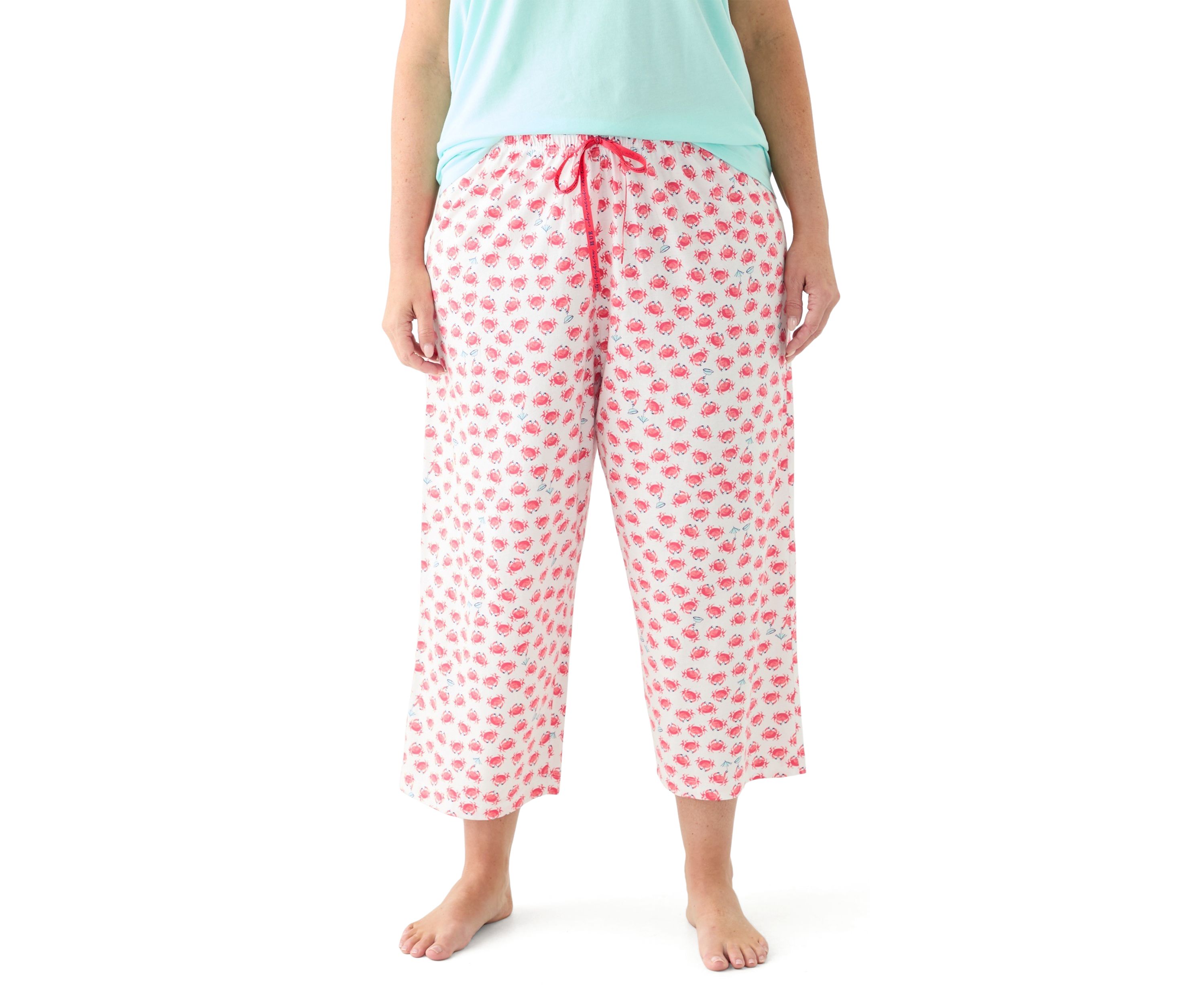Plus Size Cooling Off Crabs Capri Pajama Pants