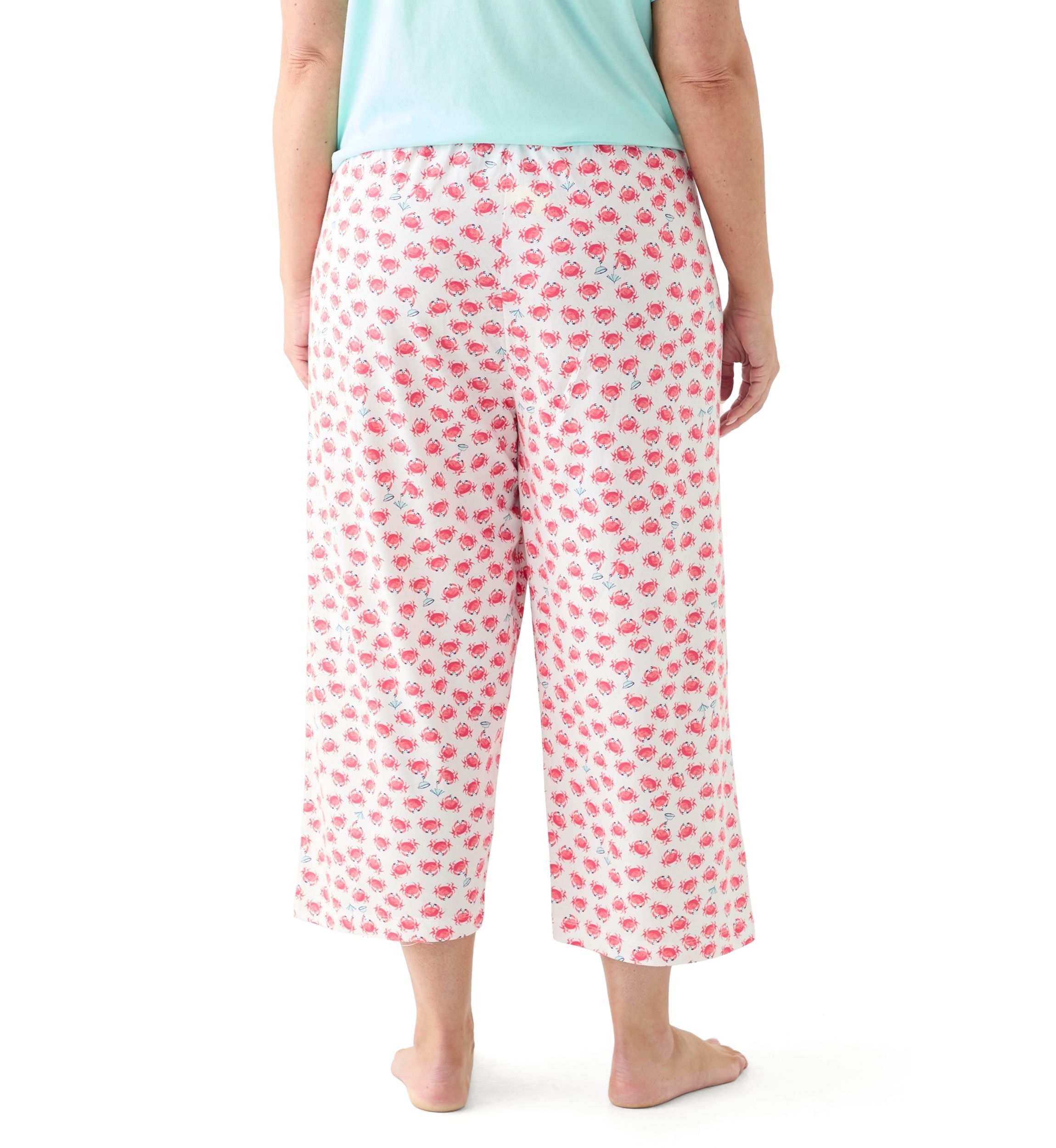 Plus Size Cooling Off Crabs Capri Pajama Pants