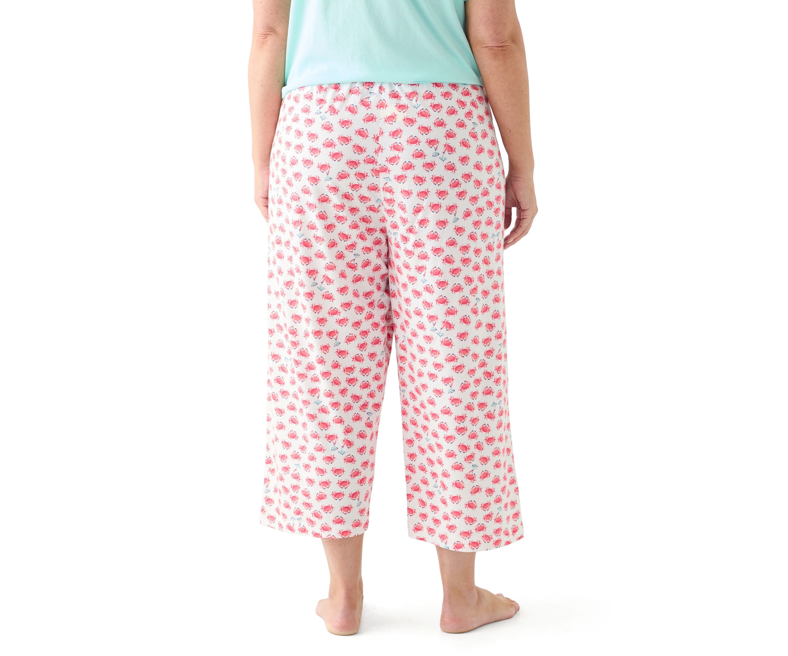 Plus Size Cooling Off Crabs Capri Pajama Pants