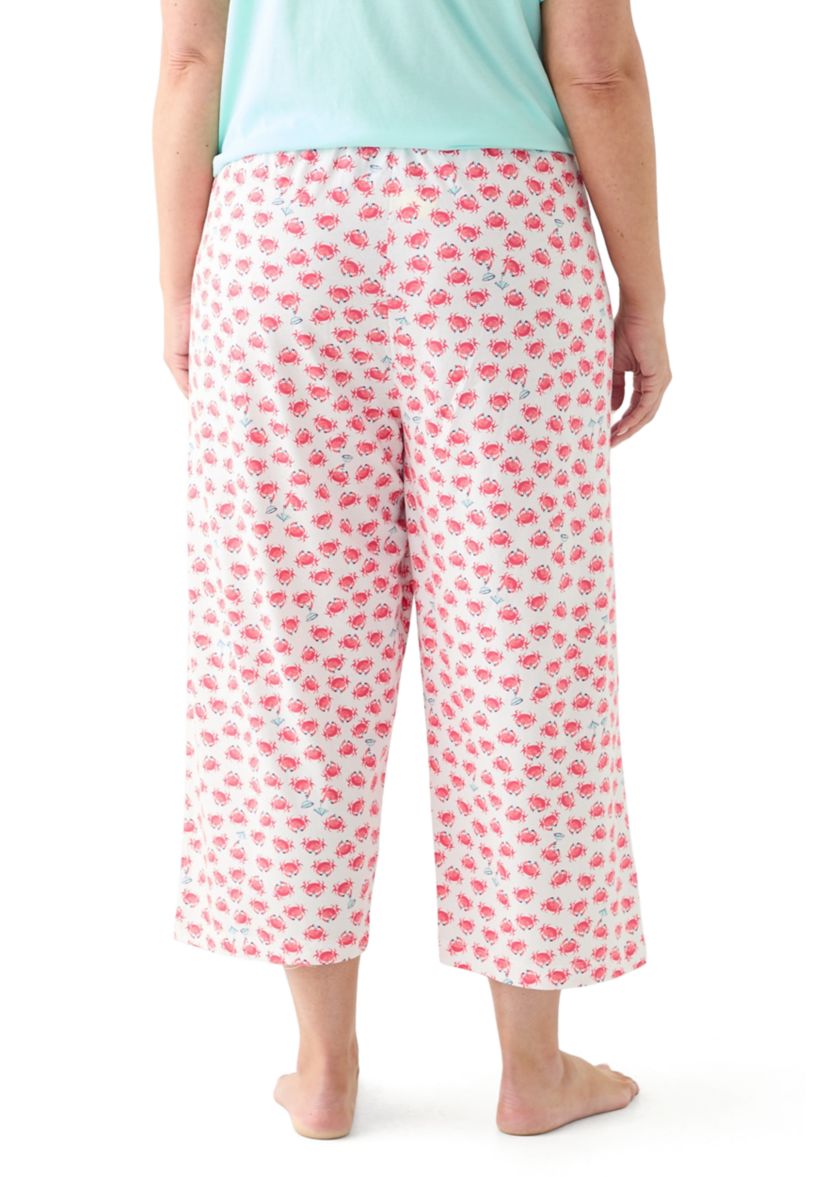 Plus Size Cooling Off Crabs Capri Pajama Pants