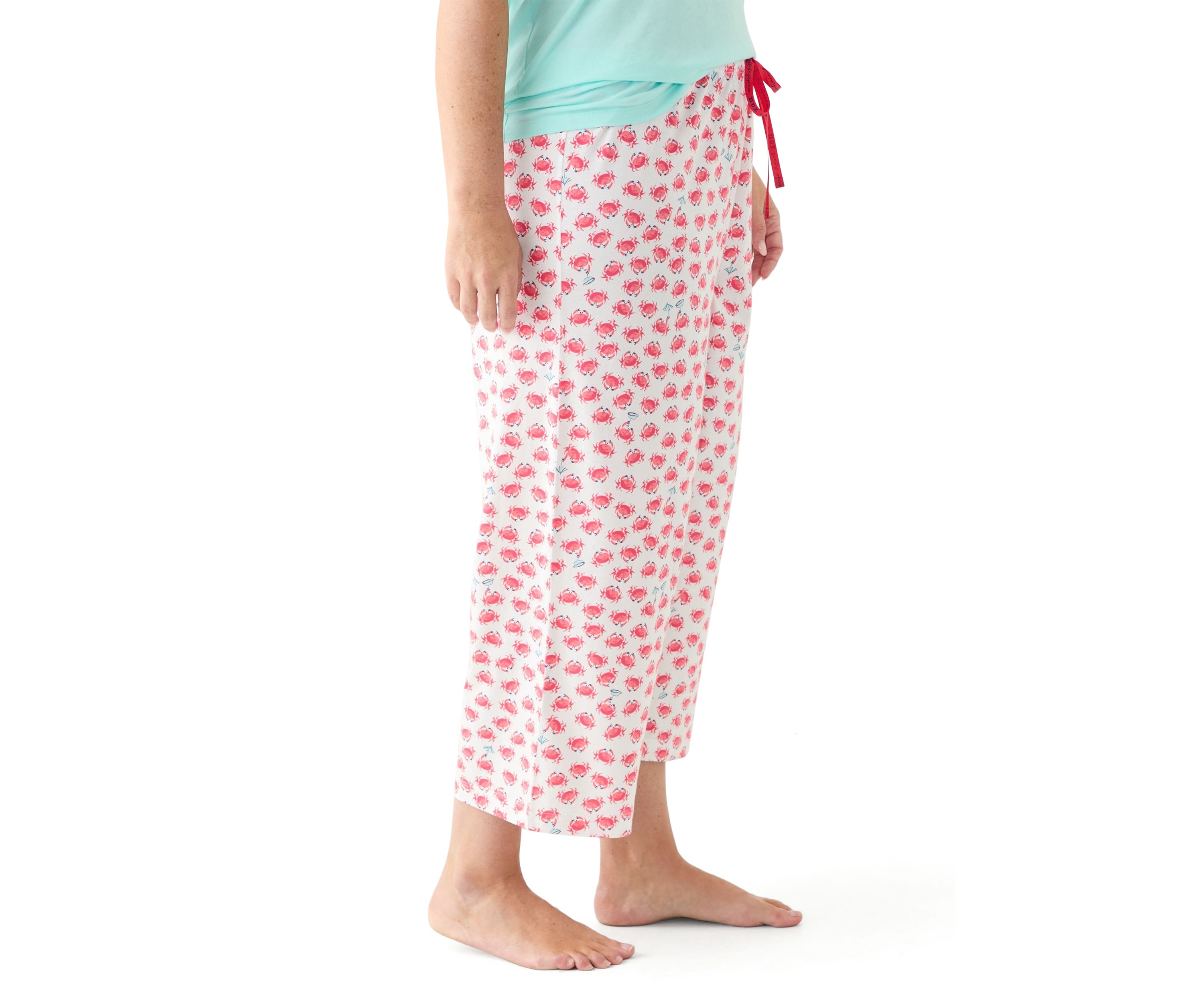 Plus Size Cooling Off Crabs Capri Pajama Pants
