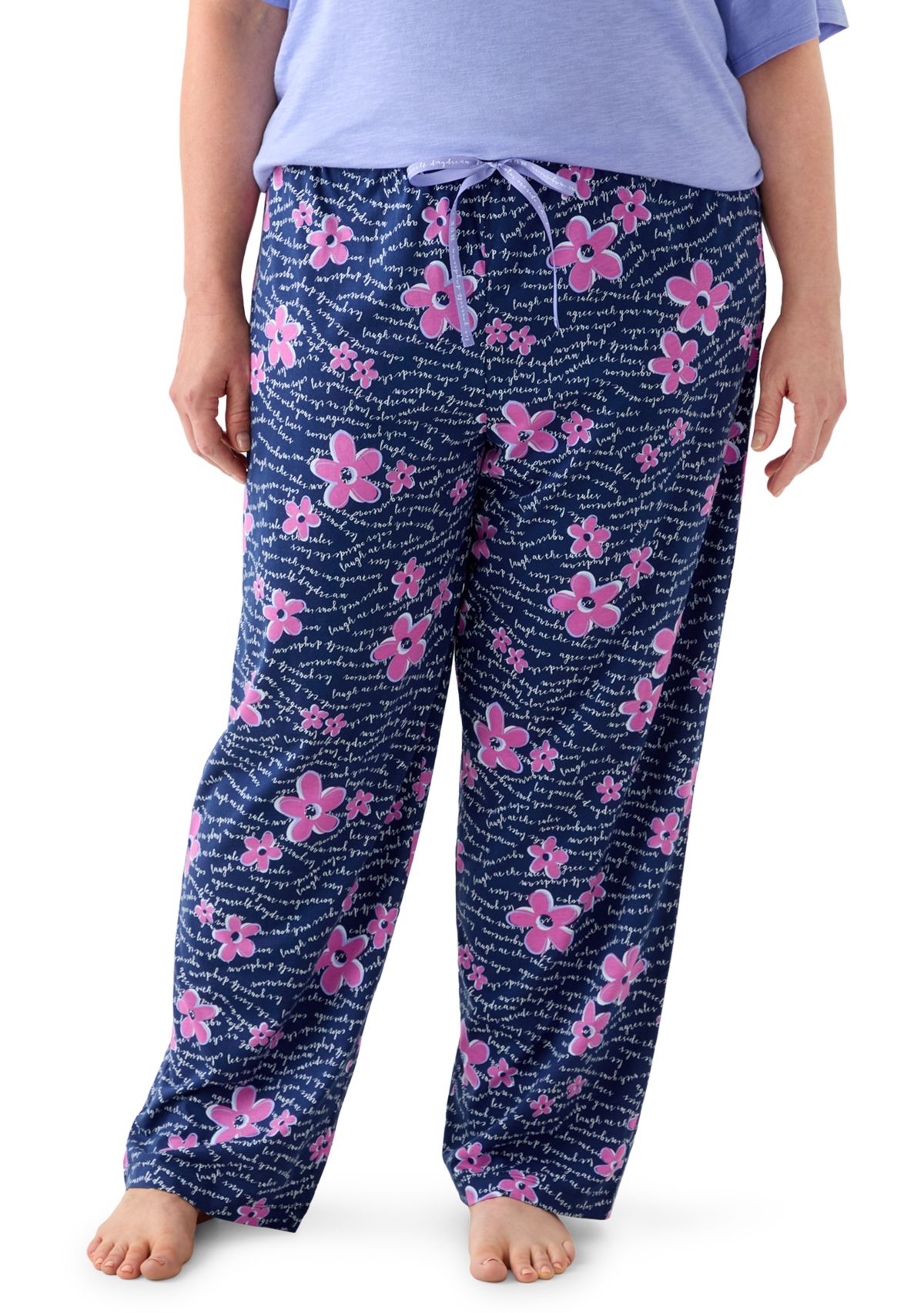 Plus Size Printed Pajama Pants