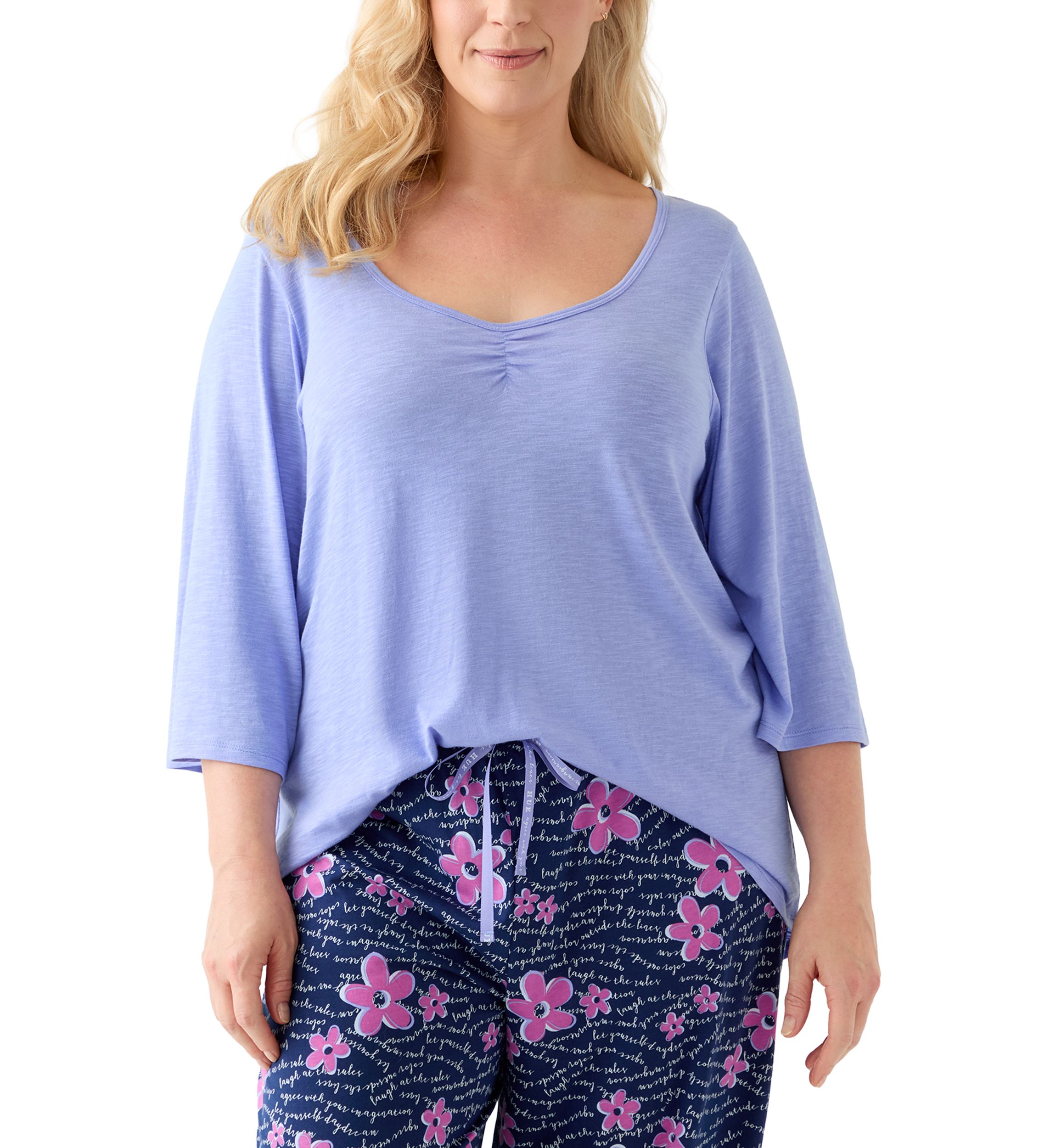 3/4 Bell Sleeve Pajama Top