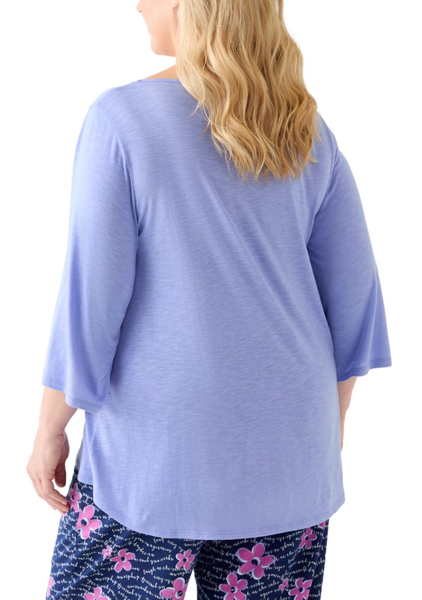 3/4 Bell Sleeve Pajama Top