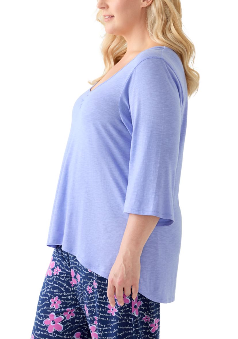 3/4 Bell Sleeve Pajama Top