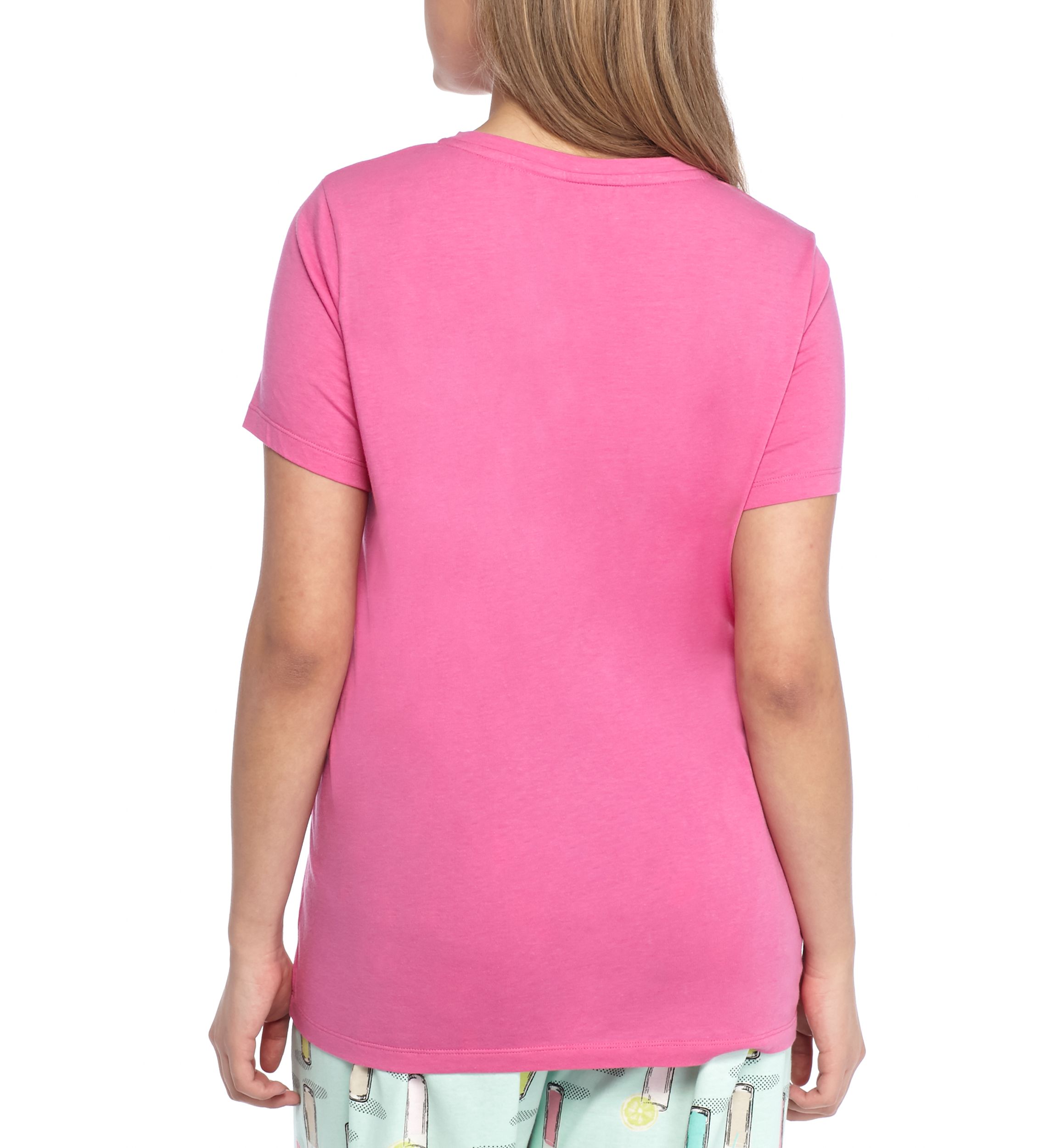 Plus Size Sleepwell Solid Short Sleeve V-Neck T-Shirt with Temperature Regulating Technology