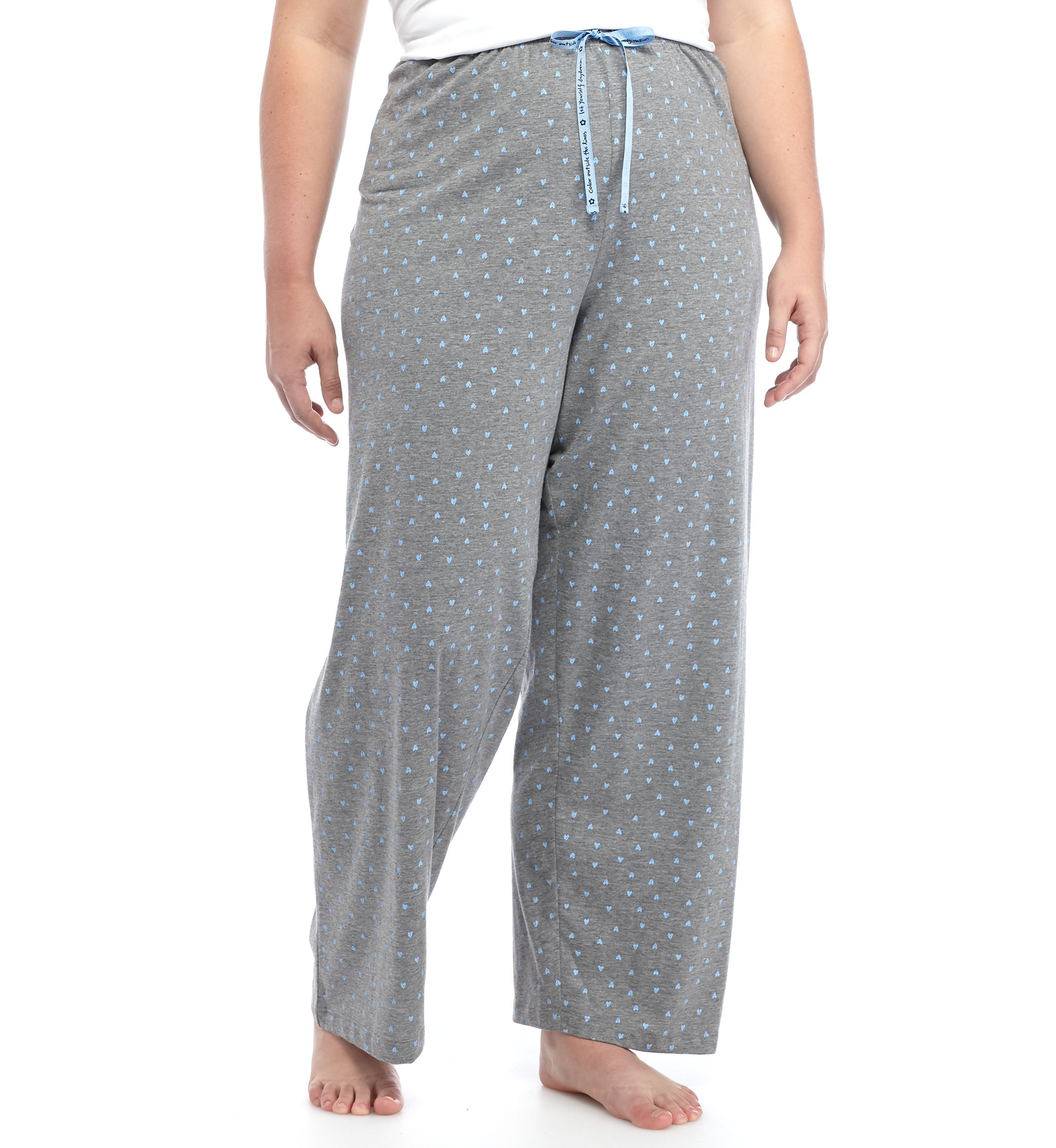 Plus Size Sleepwell Printed Knit Pajama Pants with Temperature Regulating Technology