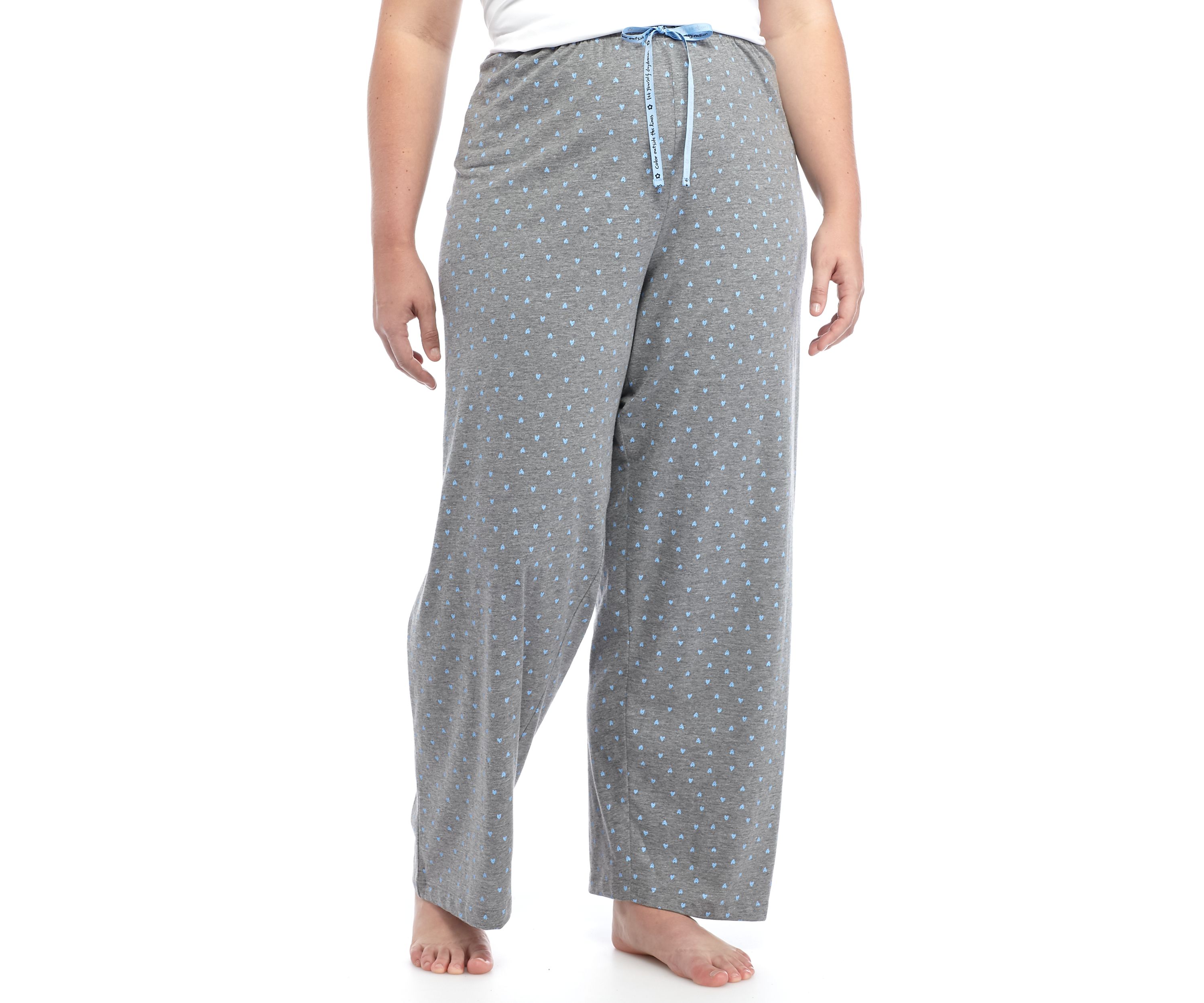 Plus Size Sleepwell Printed Knit Pajama Pants with Temperature Regulating Technology