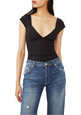 Free People Women's Duo Corset Cami Top, Black, Large