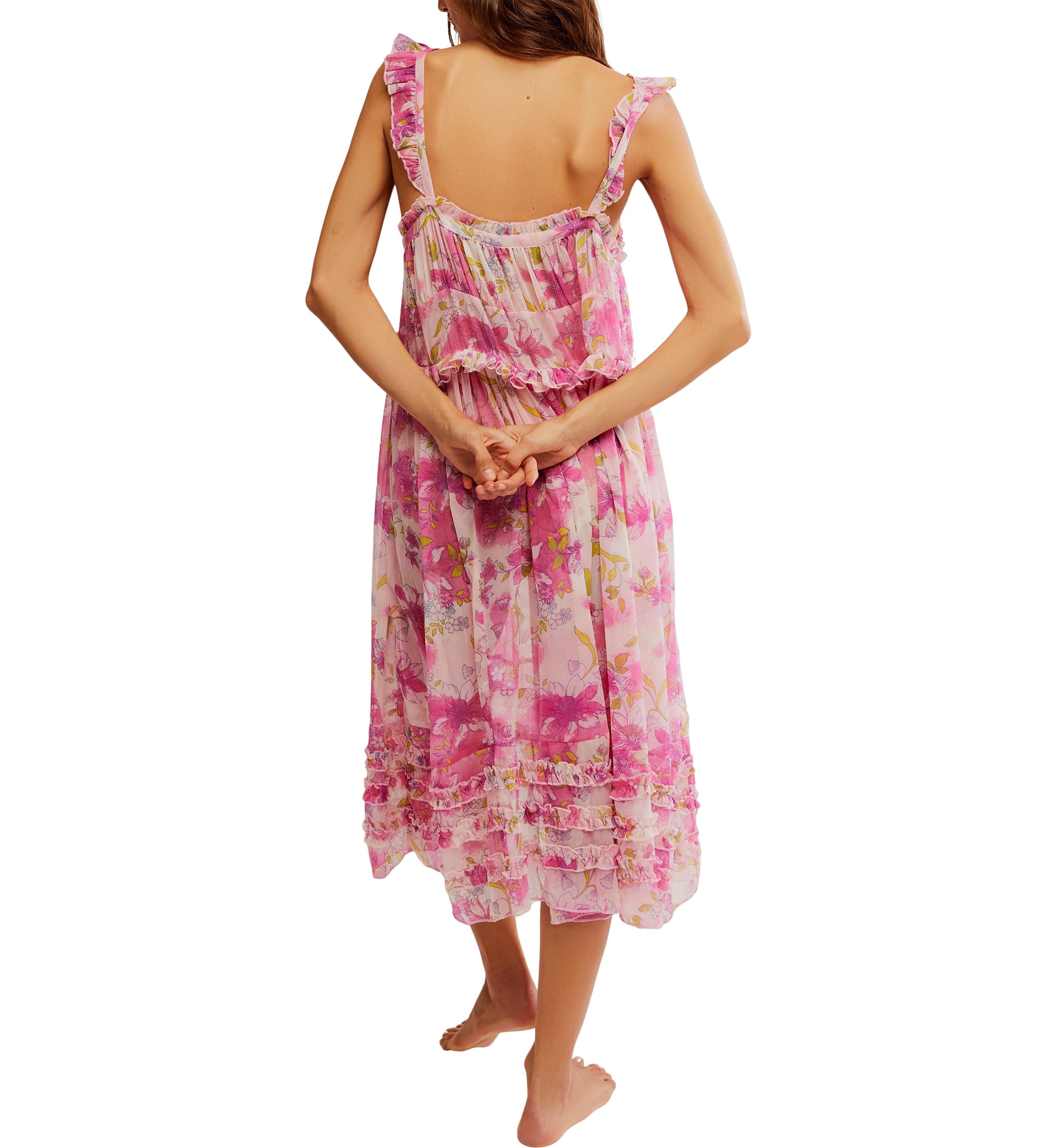 Moon Phase Printed Midi Dress