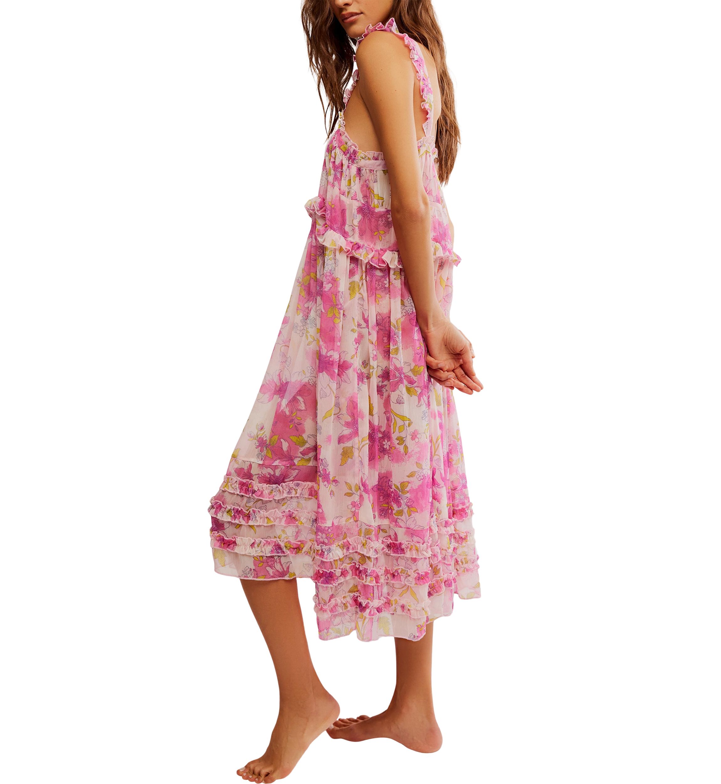 Moon Phase Printed Midi Dress