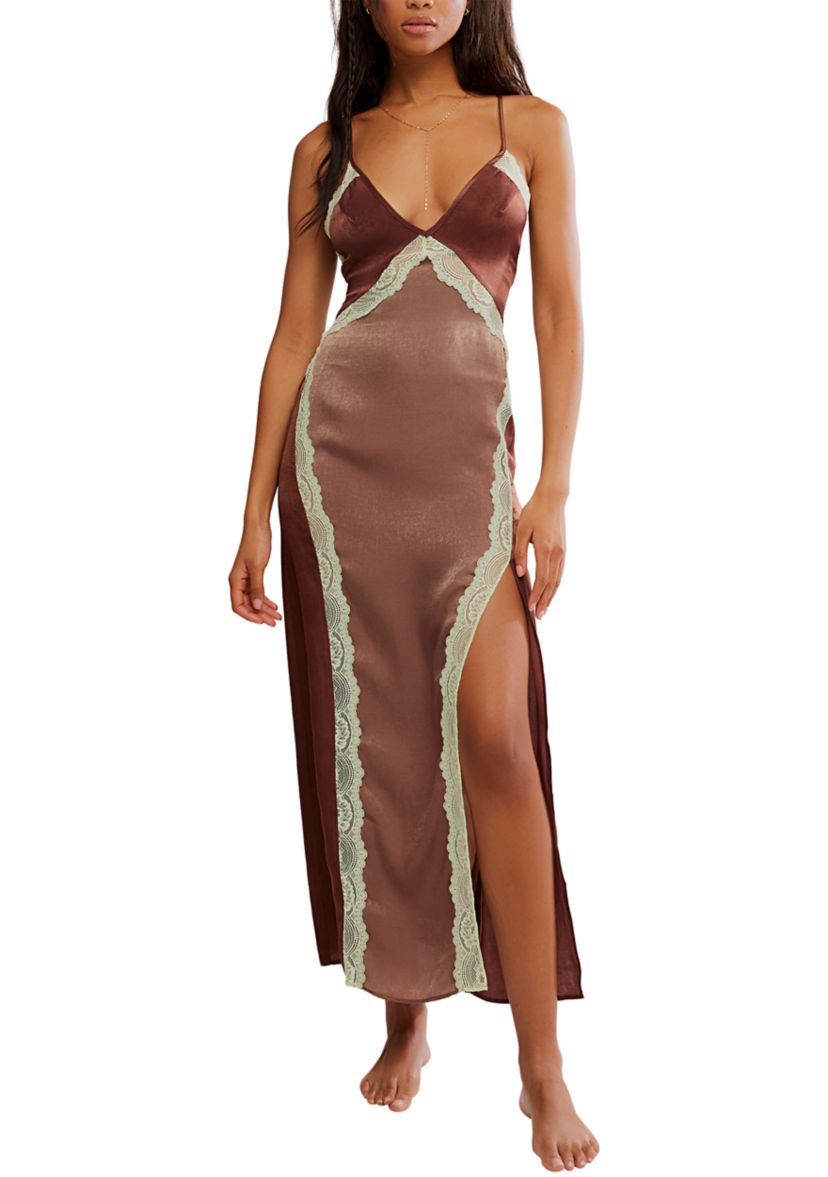 Free People Some Kind Of Love Maxi Slip Dress - Sweetie Pink Combo