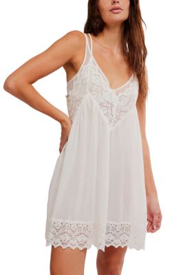 Free People Women's Fiona Slip, Ivory, Small