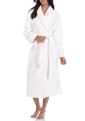 Kim Rogers® Breast Cancer Awareness Royal Plush Animal Print Wrap Robe ...